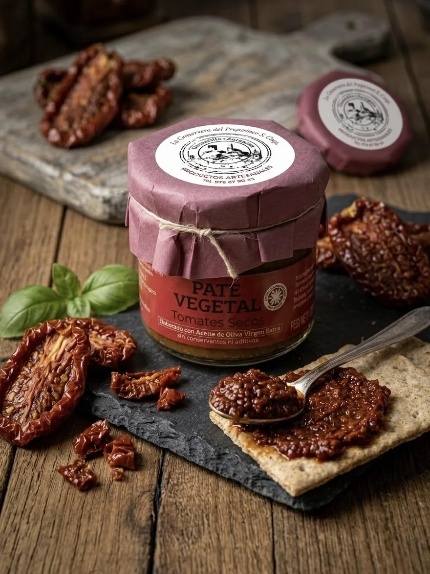 Paté de Tomate Seco (Pack 4 x 115g) - Nuestro mejor Paté de Tomates Secos Artesana par Untar- Aperitivo Gourmet Vegano - Ideal para Tostadas, Pasta y Tapas