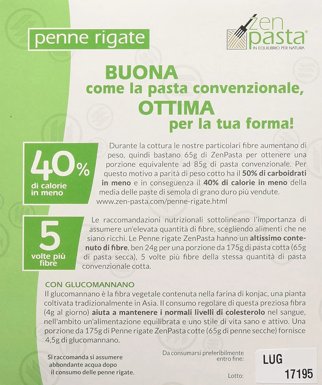 Zenpasta Macarrones con Konjac Penne Rigate 260 g