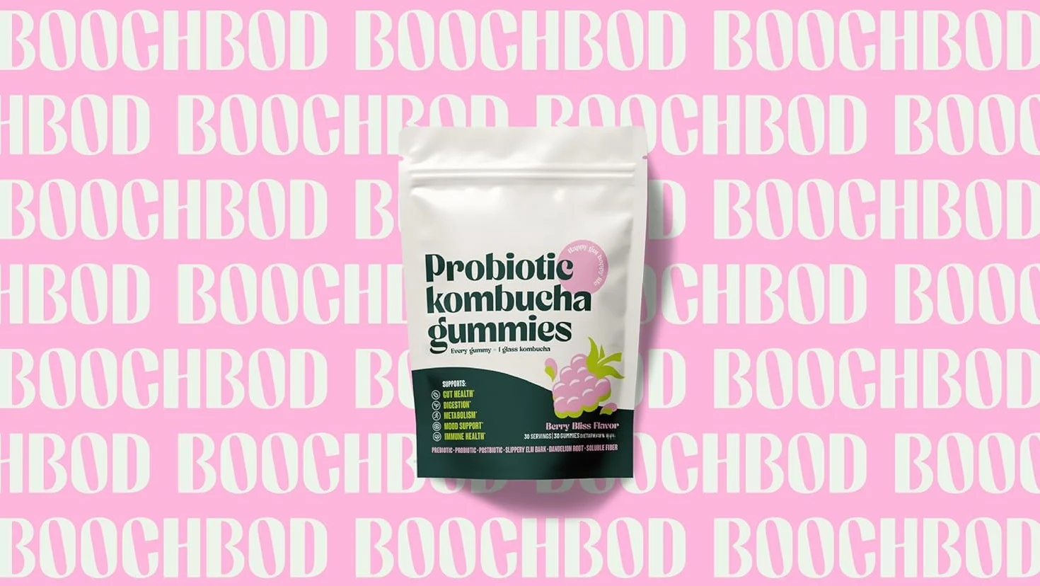 Gomita probiótica Kombucha, adecuada para hombres y mujeres, sabor a baya, 1 unidad