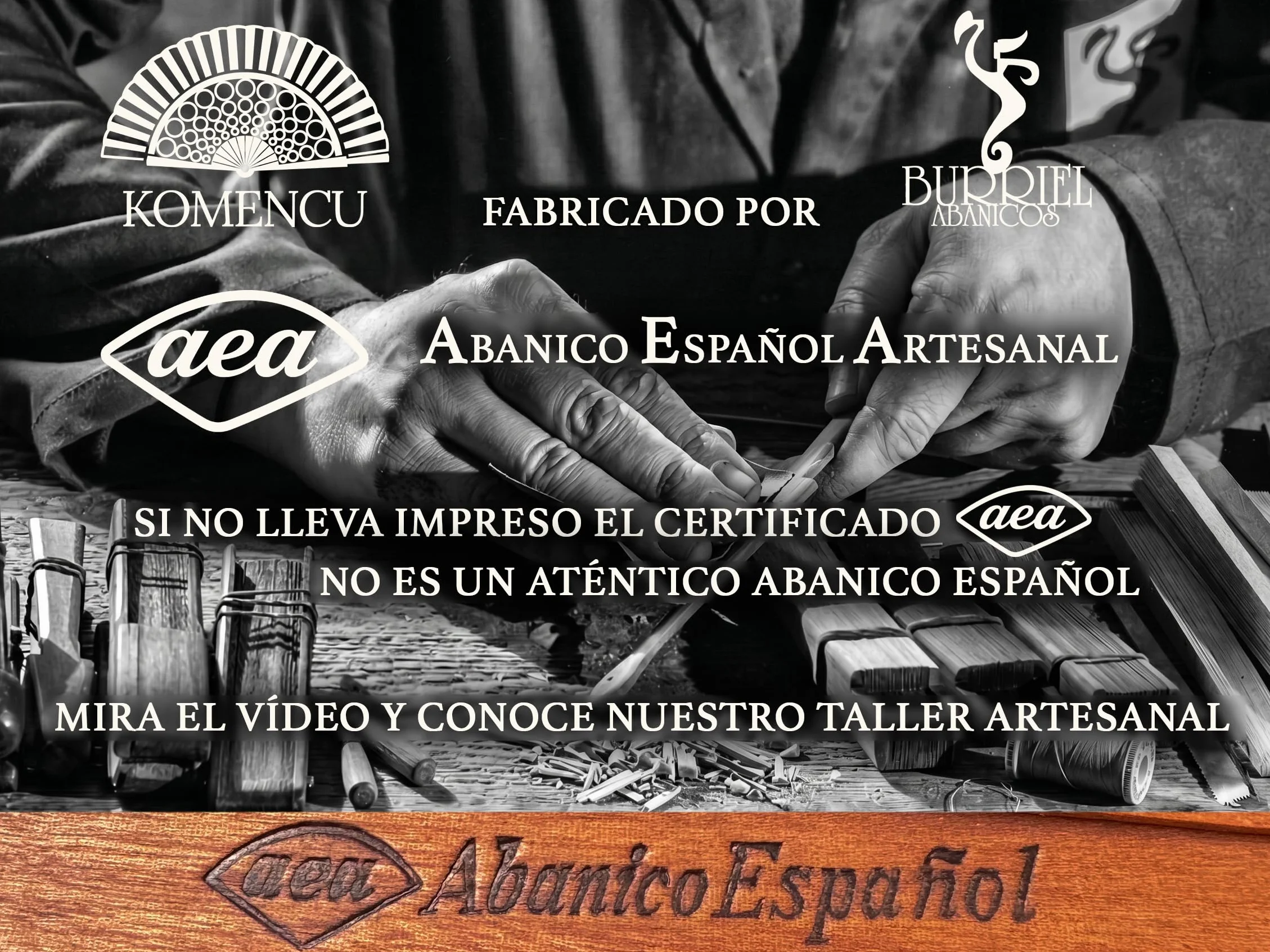 Abanico Español Artesanal 100% Algodón y Madera de Sipo Grande para Mujer Camel Esfera