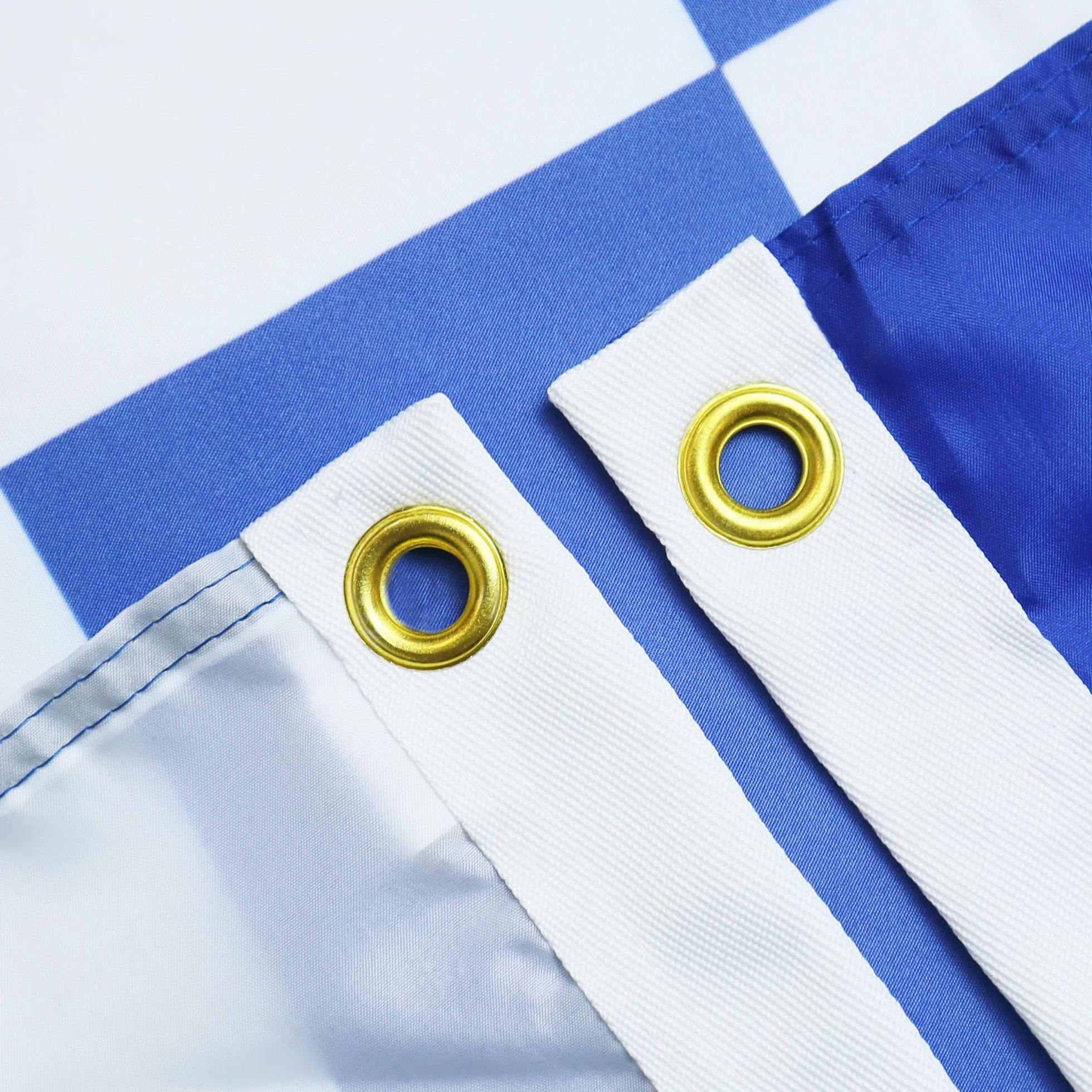 Bandera a Cuadros Azules y Blancos 250x150 cm de Carreras Automóviles 100% Poliéster