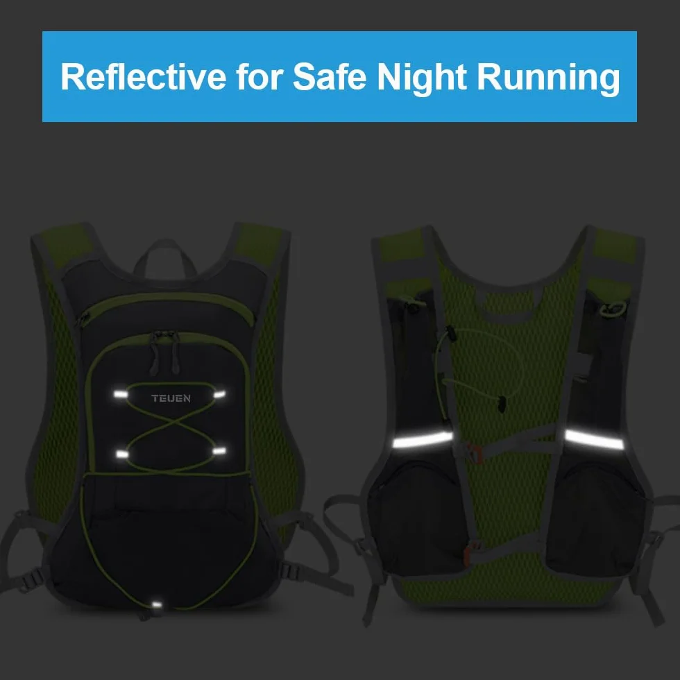 TEUEN Mochila de Hidratación 2L Bolsa de Agua 6L Trail Running Ligera Senderismo Ciclismo Unisex