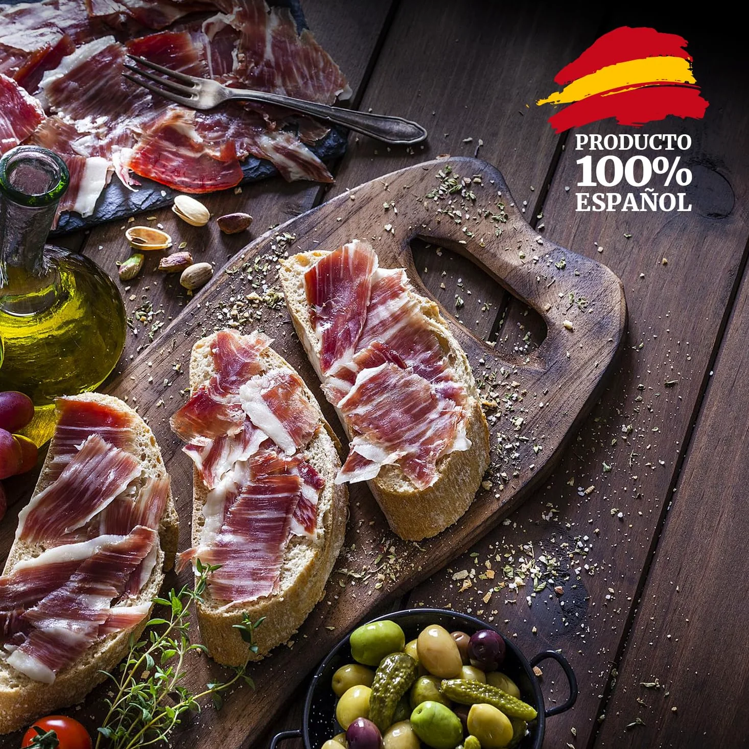 Jamon Serrano ETG Reserva C/P | Perniles de 8 a 9 kilos | Premiado al mejor Jamón 2020 | Jamón Serrano de Curación Superior a 20 meses | Sin Gluten