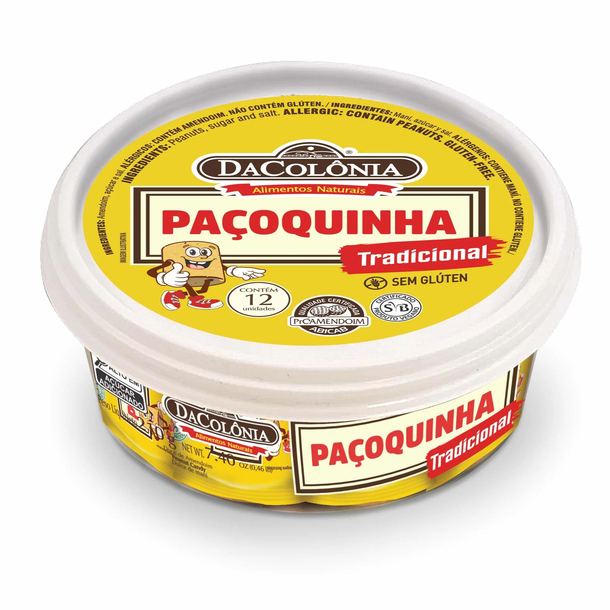 DACOLONIA Feiner Erdnuss-Riegel Paçoca Rolha Tradicional 210g