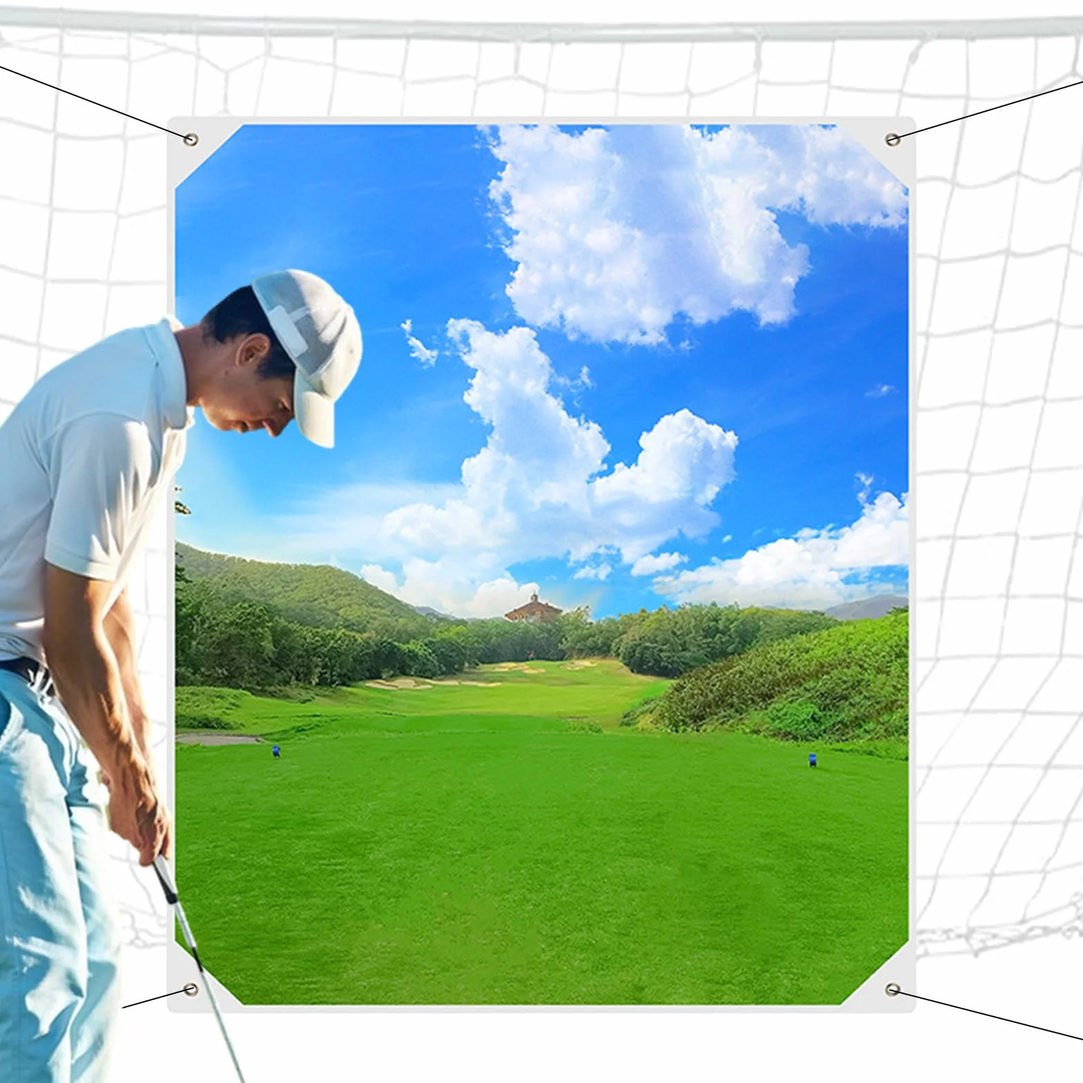 Equipo de Entrenamiento de Golf Plegable de Bajo Ruido Repuesto Red de Golf