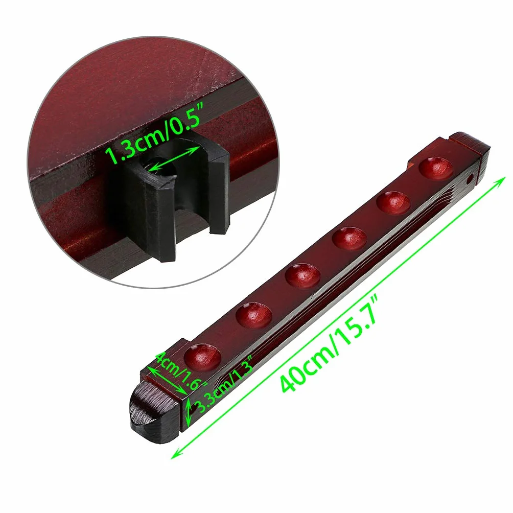IGNPION Soporte para tacos de billar de madera para montaje en pared con 6 clips, accesorio de billar (Caoba)