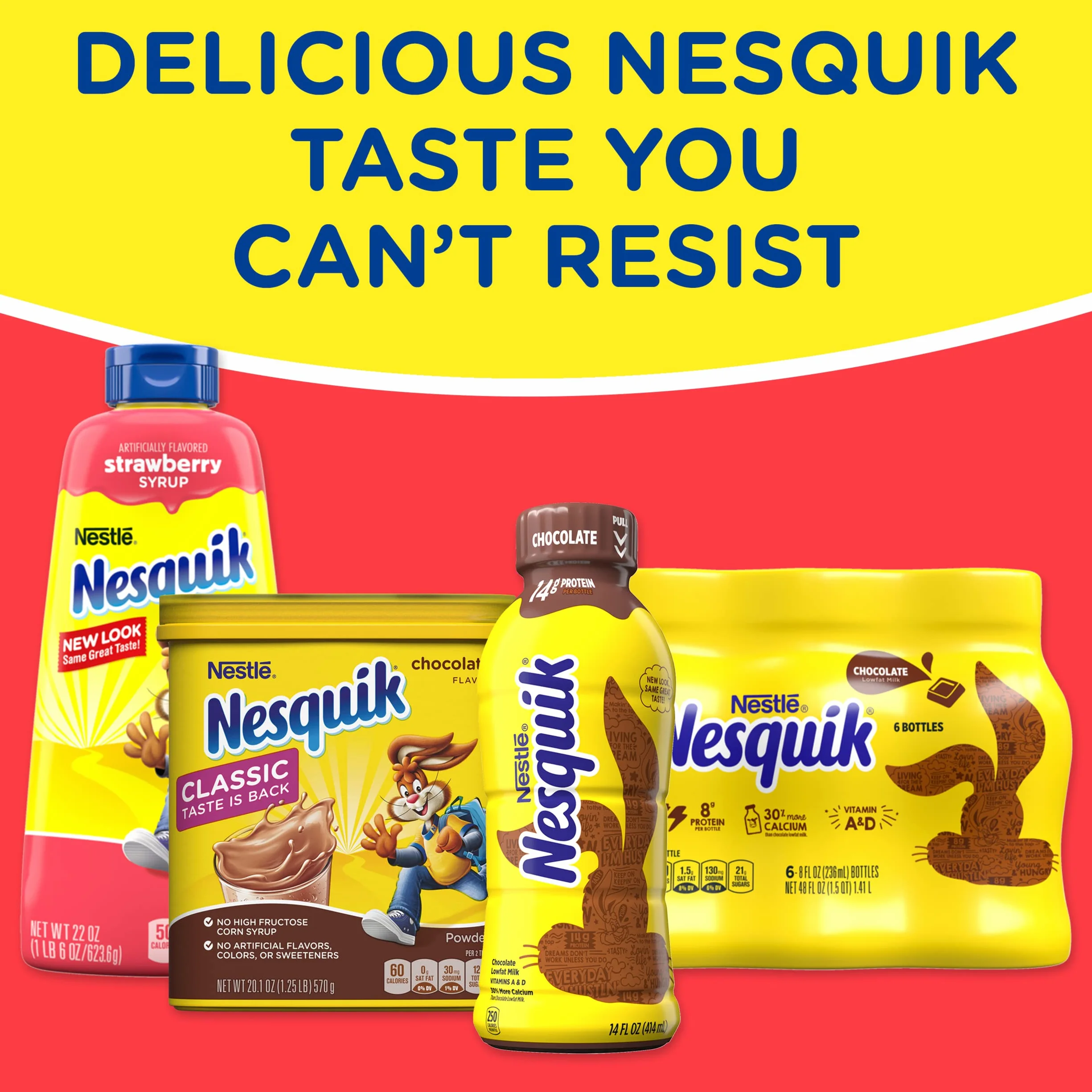 AIVEISI Nesquik Strawberry Powder Canister, 35.5 Ounce