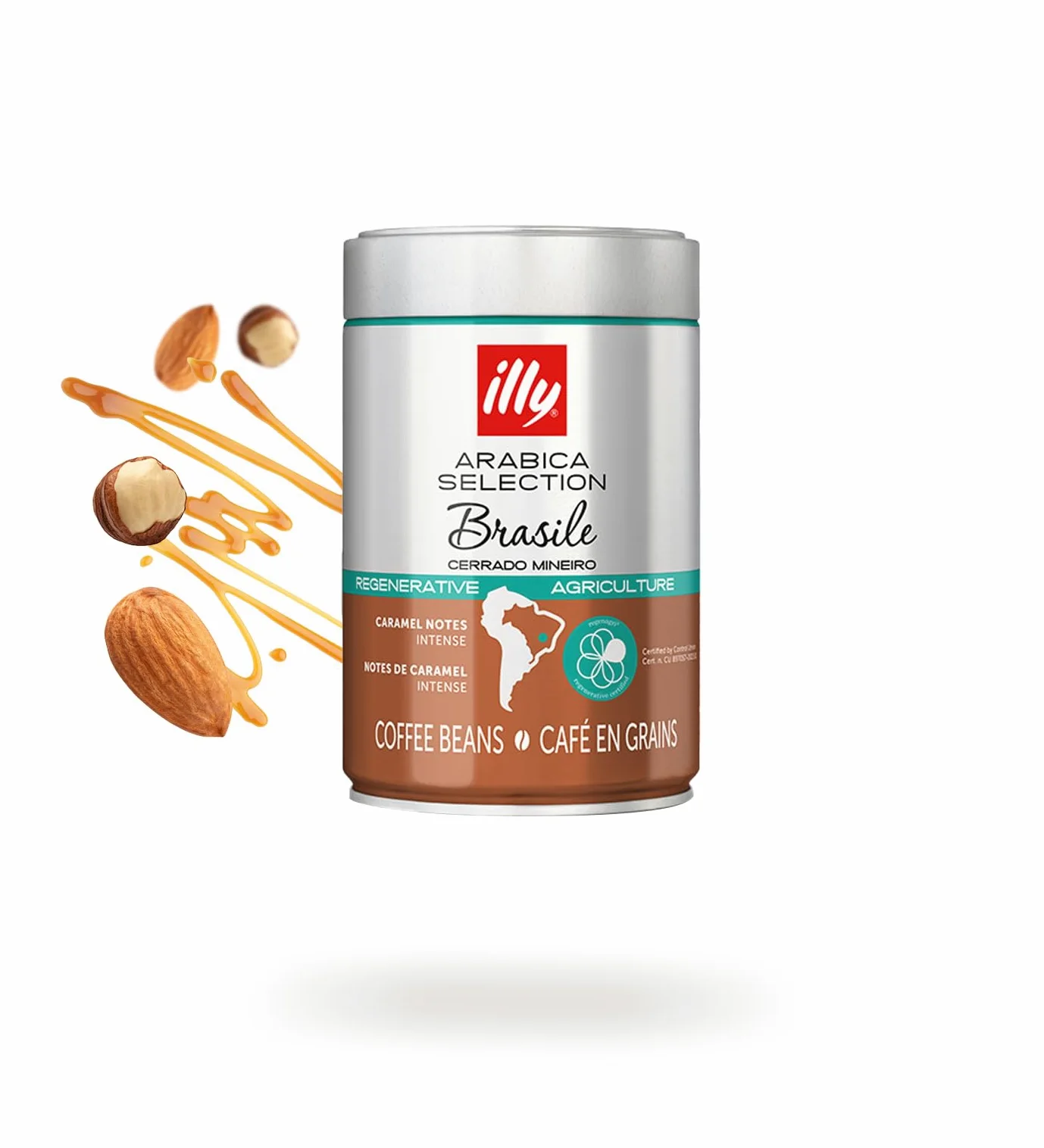 ILLY 6 tarros de café en granos de 250 gramos Arabica Selection Brasil Cerrado Mineiro Certificado Regenagri