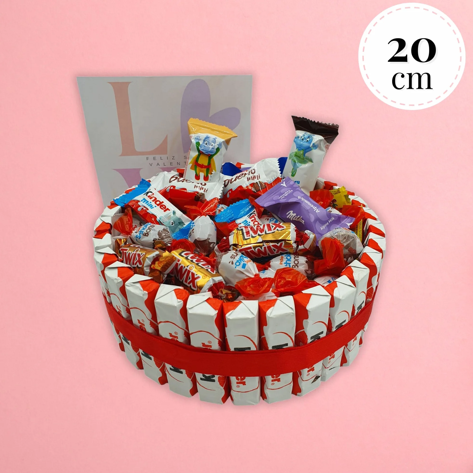 Tarta de Chocolate Kinder 80 Chocolates 20 cm Regalo