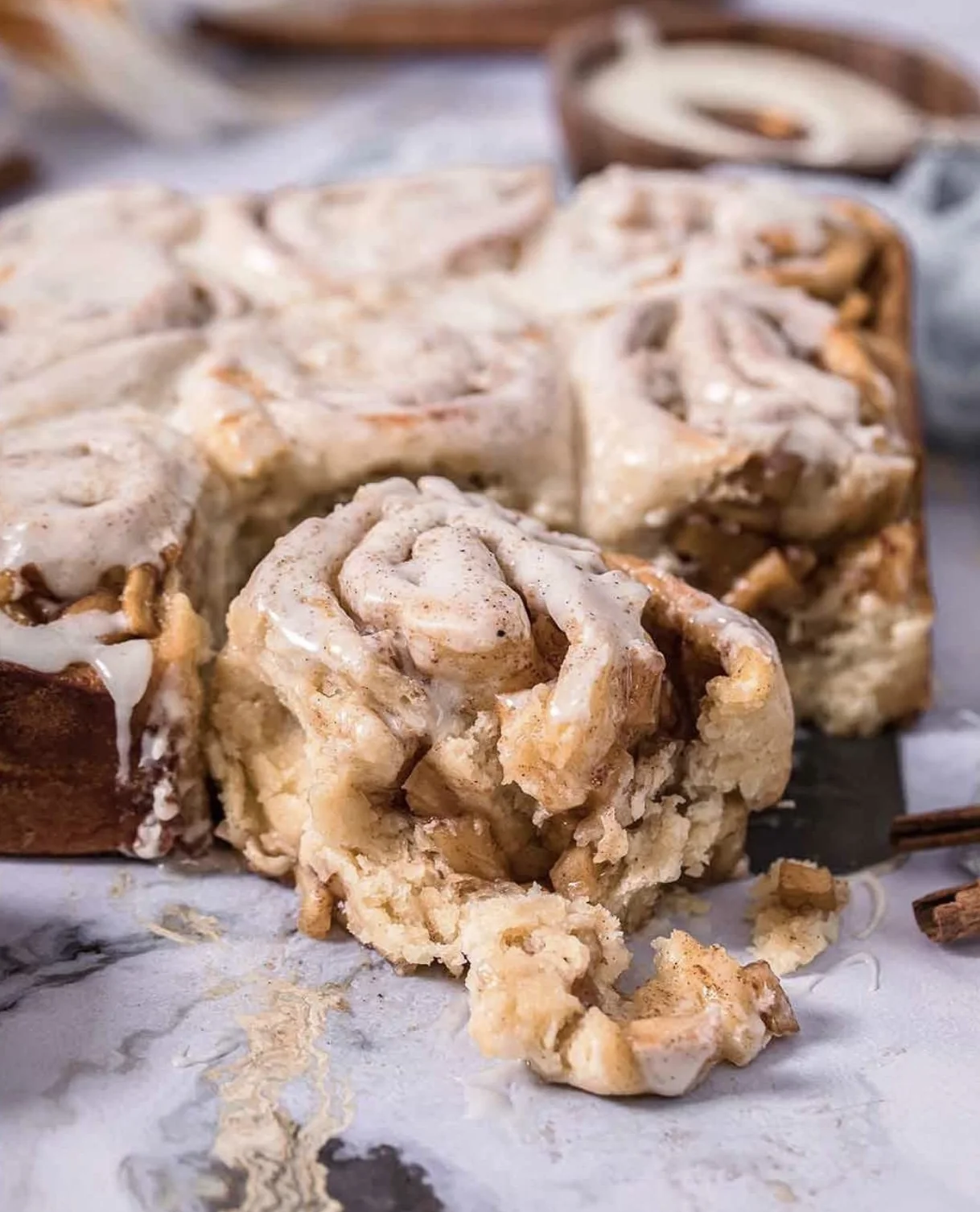 RUF - Cinnamon Rolls, Preparado Alimenticio en Polvo, Glaseado de Azucar, 8 porciones, 497gr