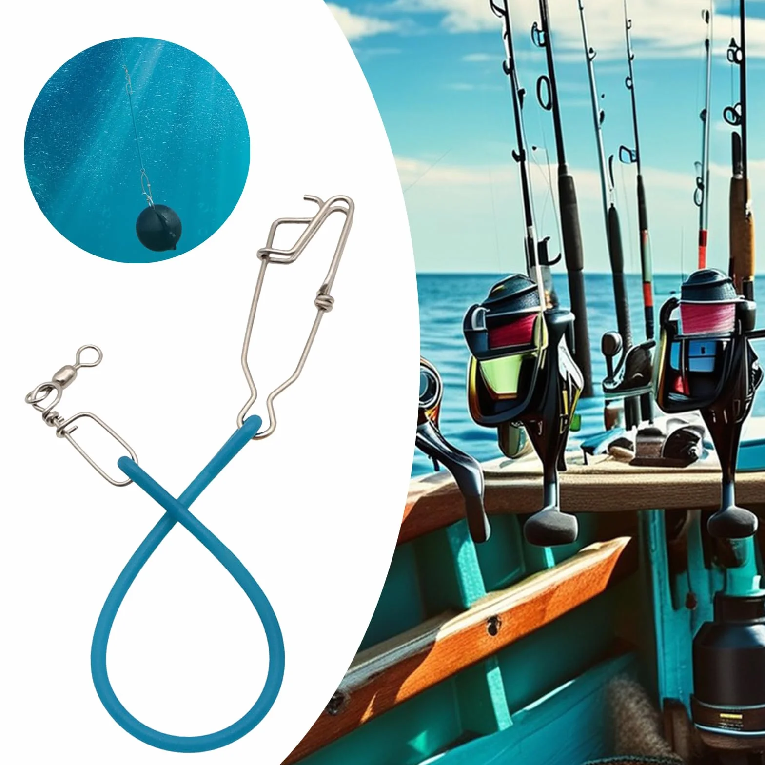 Amortiguador para Cañas de Pescar con Remolque, Pesado, para Pesca, Buceo, Surf, Barcos Marinos