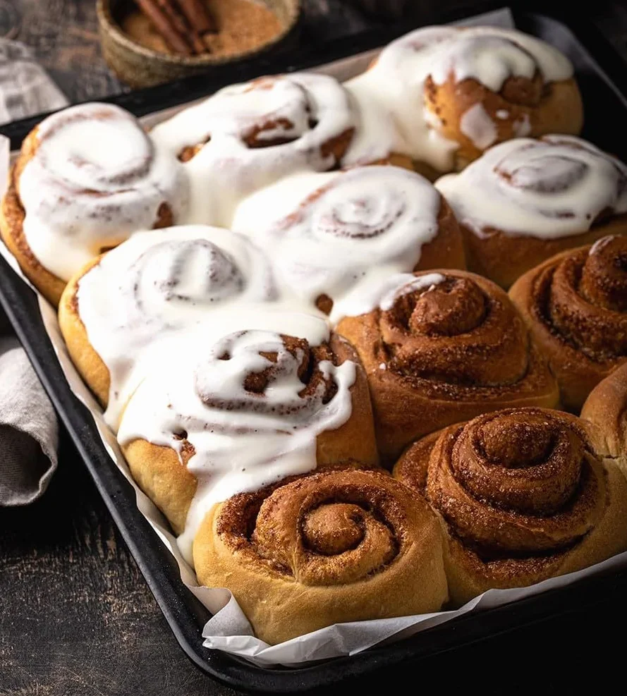 RUF - Cinnamon Rolls, Preparado Alimenticio en Polvo, Glaseado de Azucar, 8 porciones, 497gr