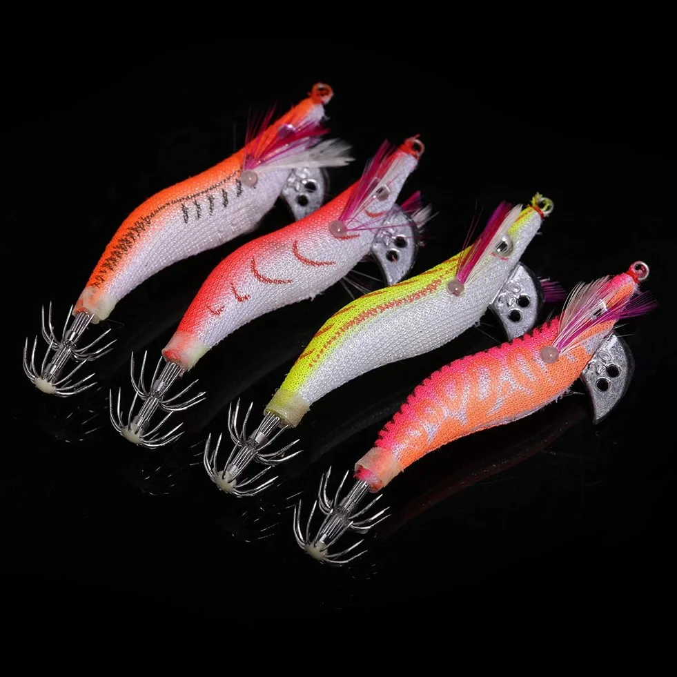 Calamar Camarón Jig Jigging Señuelos Rg58 Boomerang Cebo Pesca Noche Amanecer