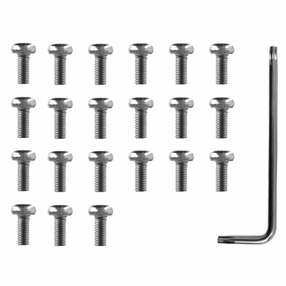 Kit de accesorios de acero plateado para Xiaomi M365 Pro scooter eléctrico, cubierta inferior de batería, 21 tornillos M3 con llave
