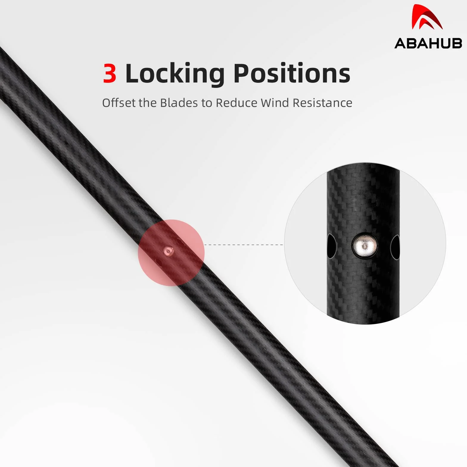 Abahub Remo Kayak Carbono 230 cm Ajustable 220-240 cm Pala de Kayak con Línea Hoja de Plástico