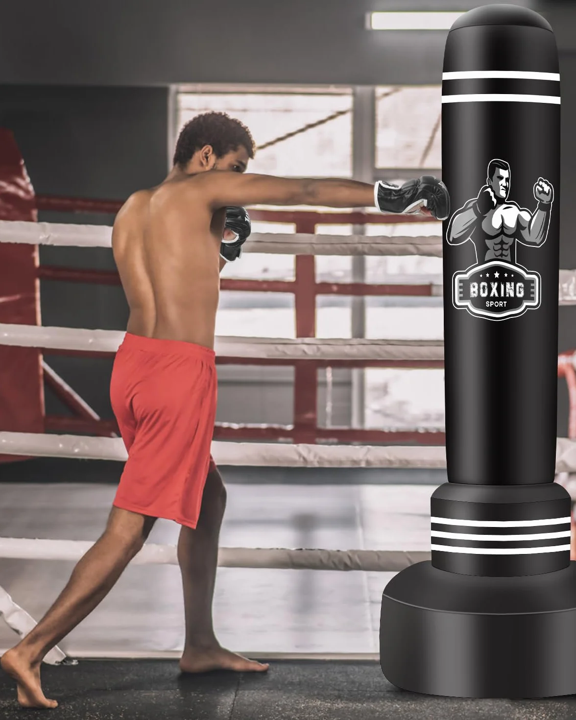 Guantillas MMA y Guantes de Boxeo Semidedos Ajustables Transpirables para Kickboxing Entrenamiento