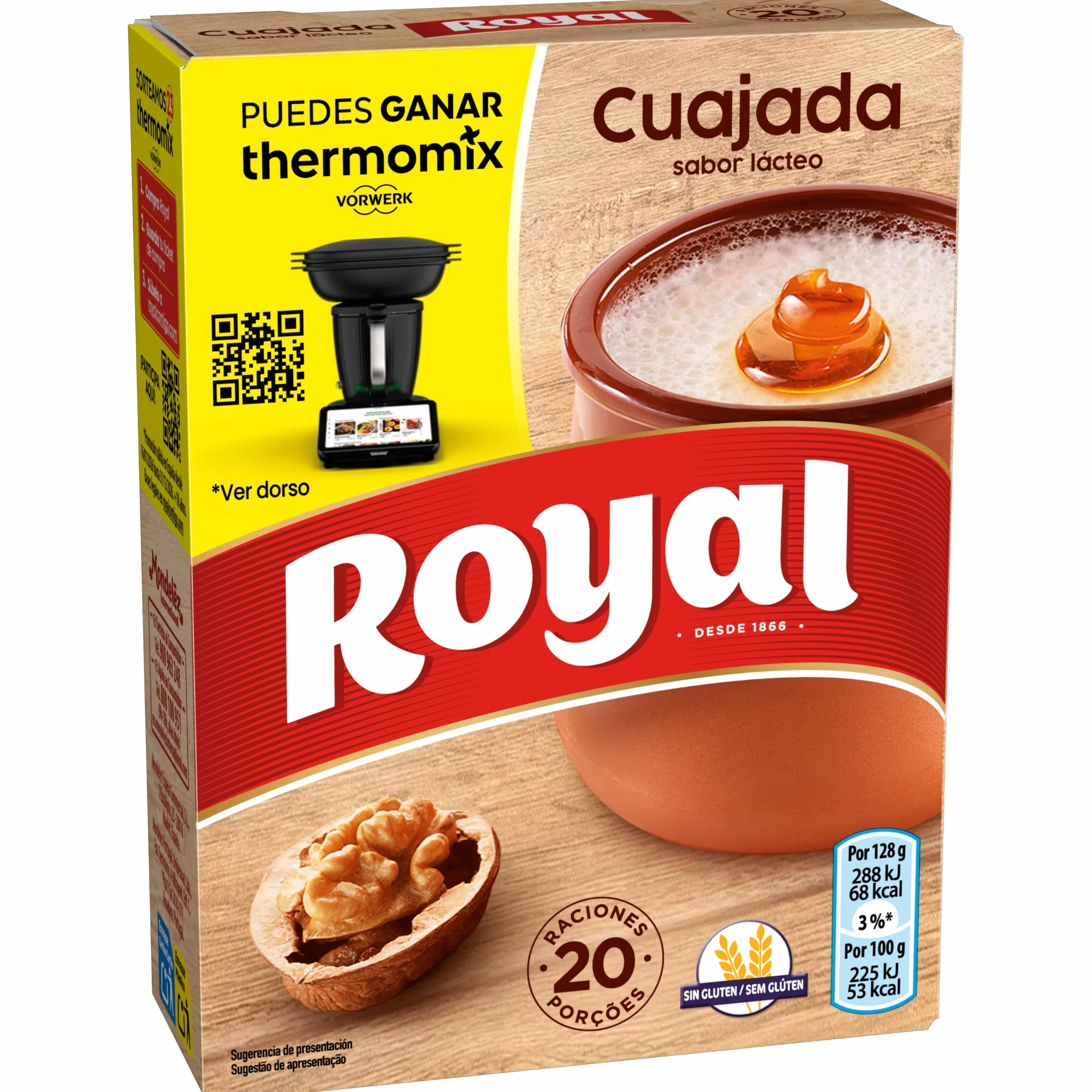 Royal Cuajada, Preparado en Polvo 20 raciones, Pack 5 x 12 g - 60 g
