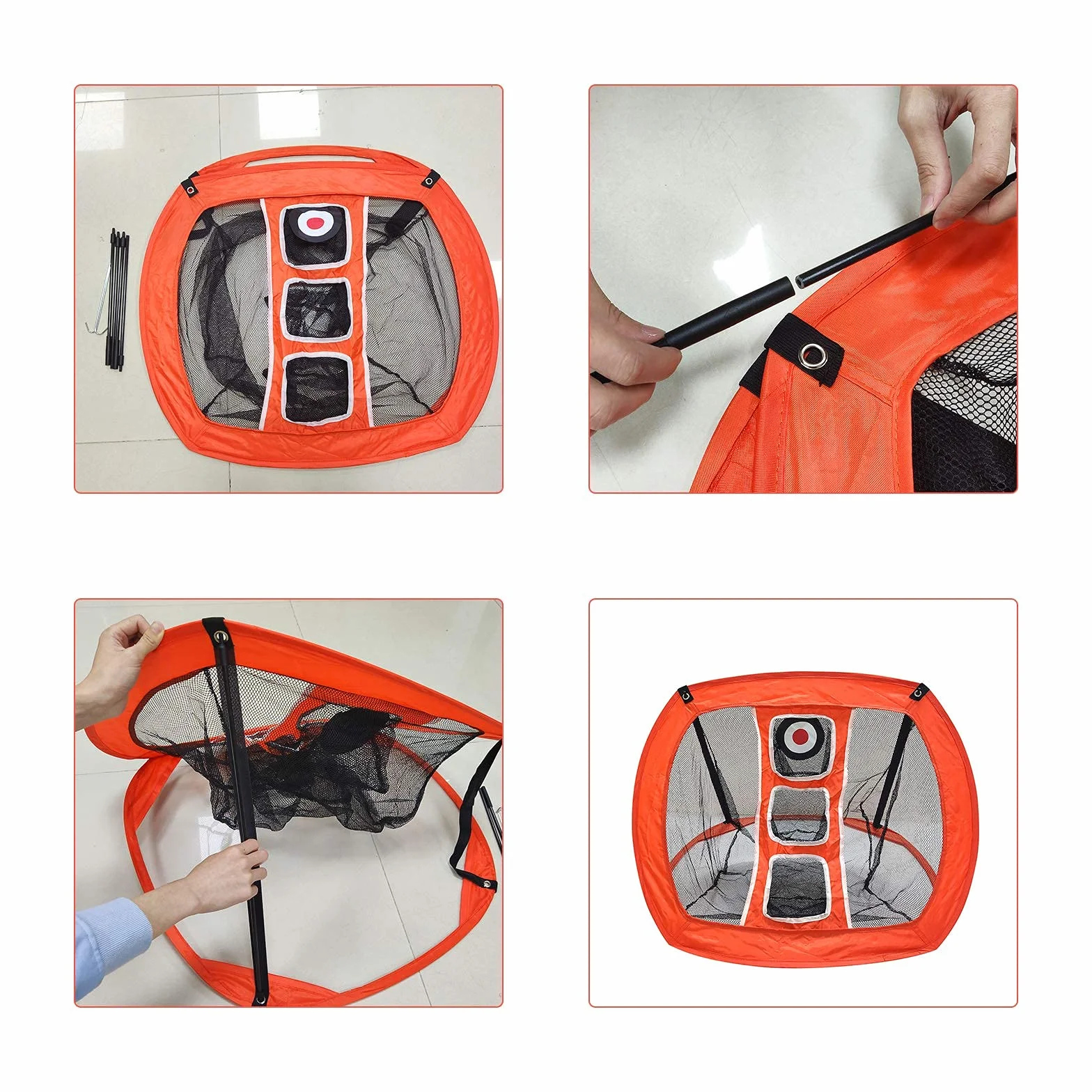 Red de astillado de golf plegable para interiores y exteriores, accesorios de golf, portátil, cuadrado, para práctica de astillas de golf