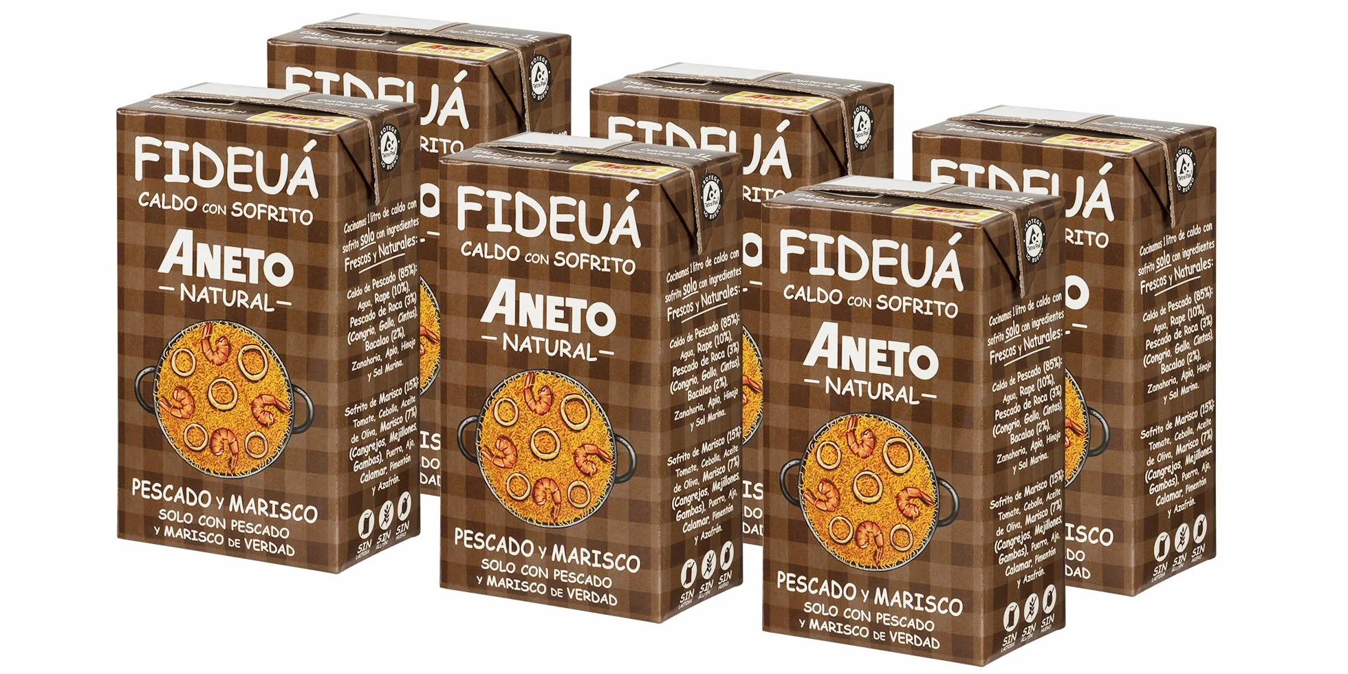 Aneto Caldo para Fideuá de Pescado y Marisco 6x1L