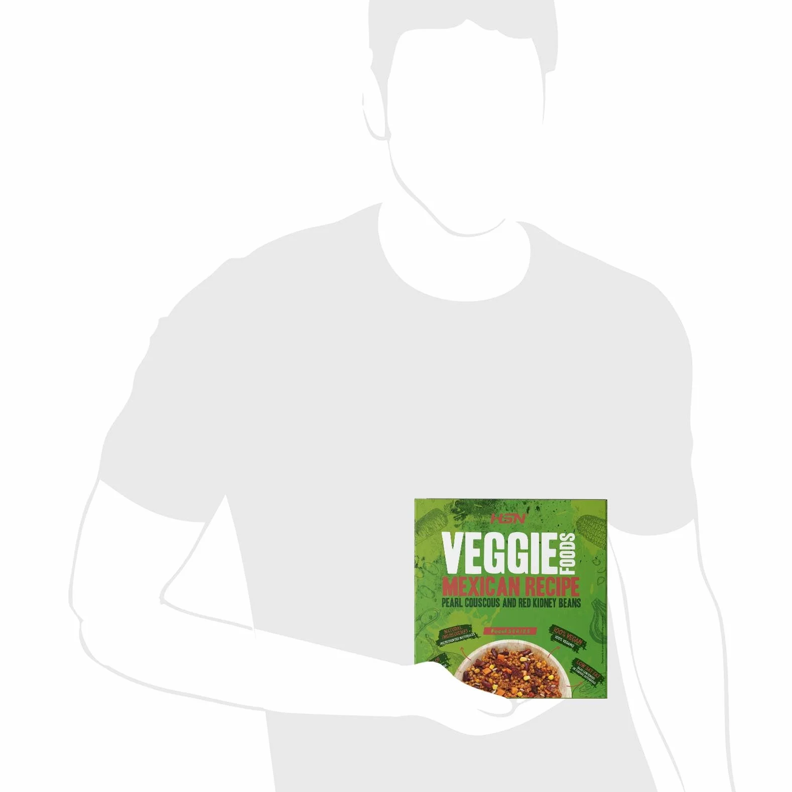 Plato Preparado Vegano Cuscús Perla y Frijoles Estilo Mexicano de HSN | 280 gramos | Listo para Calentar y Tomar | Alto en Proteínas, Bajo en calorías | Comida Sana y Rica