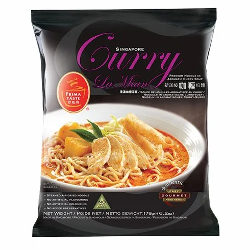 Prima Taste Singapur Curry La Mian Fideos de Sopa de Curry Aromático 12 Paquetes