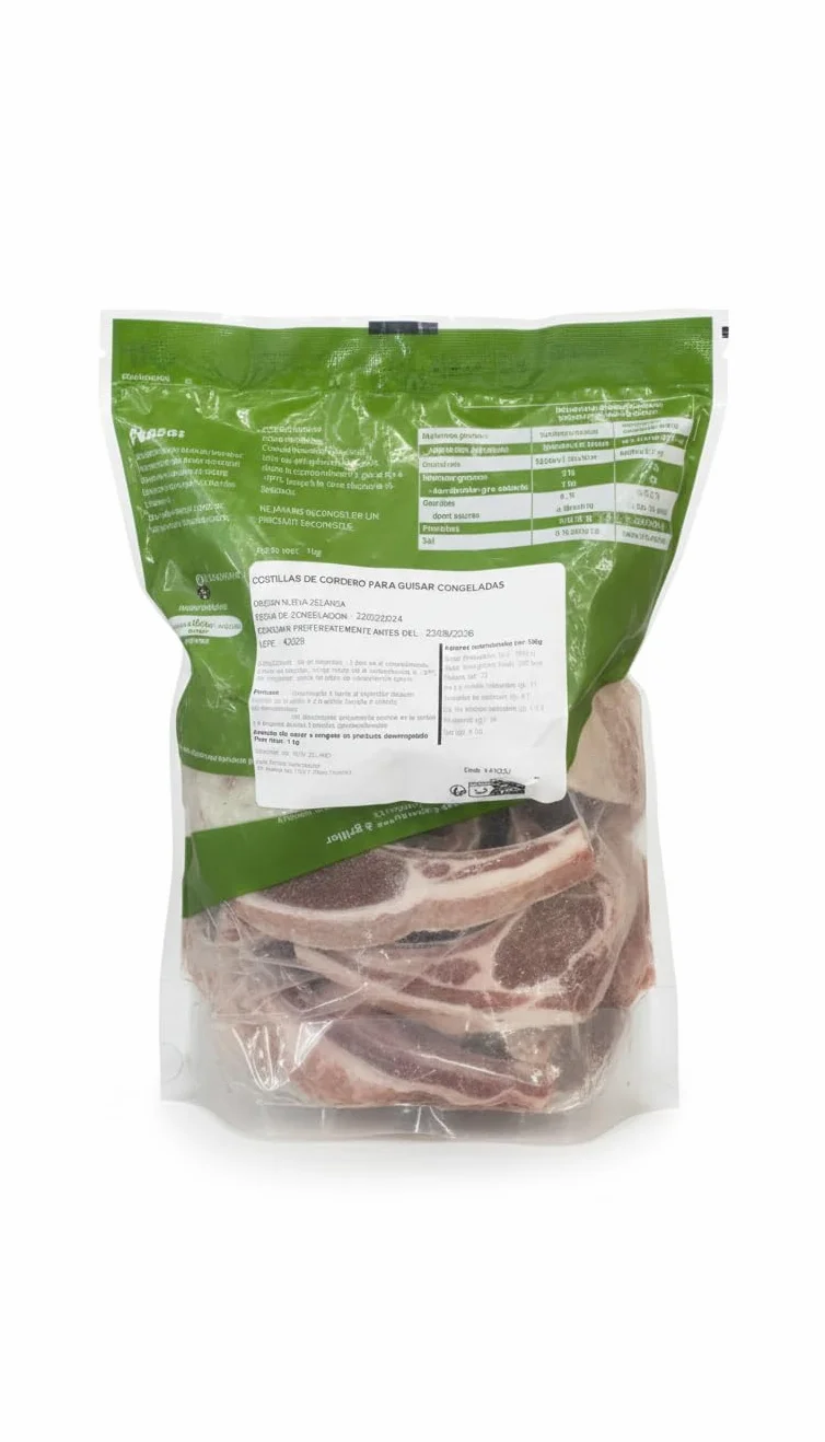 Costillas de Cordero de Nueva Zelanda Halal (1kg) - Chuletillas de Cordero Joven para Parrilla o Guisos - Envío Refrigerado y Cadena de Frío Garantizada