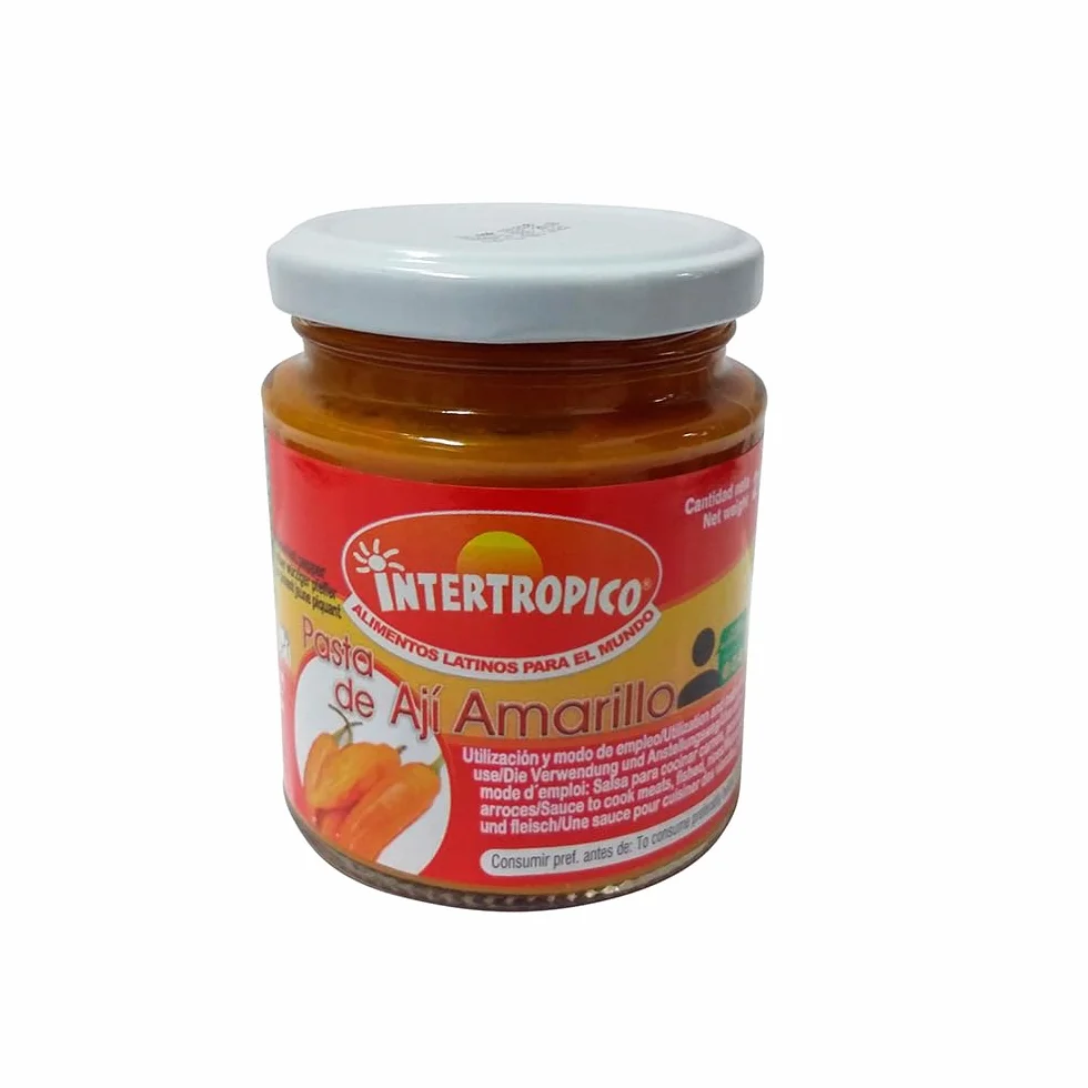 Pasta de Ají Amarillo Peruano Intertropico 212g - Bote de Cristal | Sabor Auténtico y Picante, Ingrediente Gourmet para Platos y Salsas