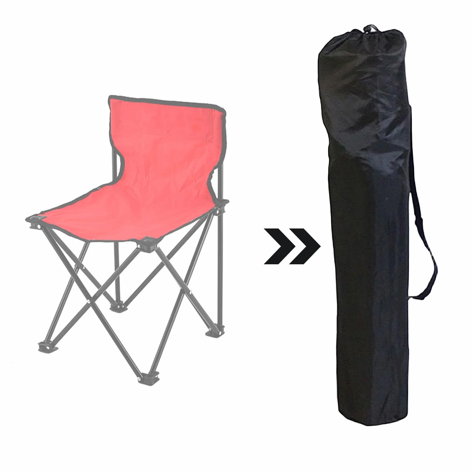 Bolsa de Transporte para Silla de Camping Funda Repuesto Almacenaje Portátil Costuras Reforzadas Pesca Caza Negro