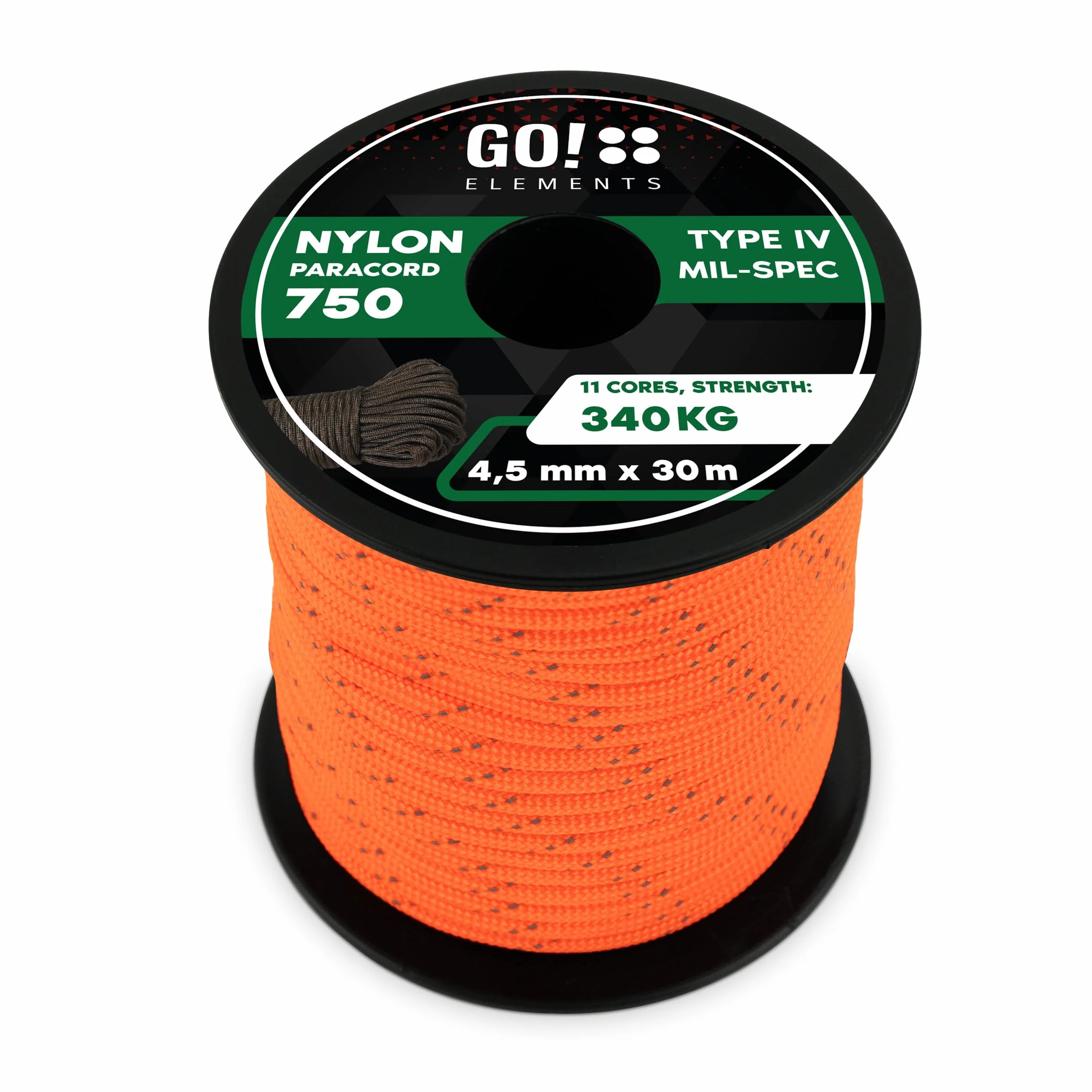 GO!elements Paracord 750 Seil aus reißfester Nylonschnur - Allzweckseil & Reepschnur