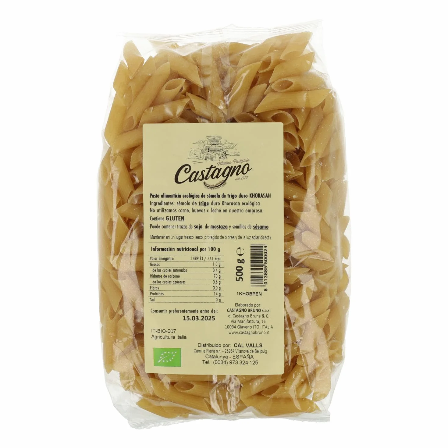 Macarrones Kamut ECO Castagno 500 g