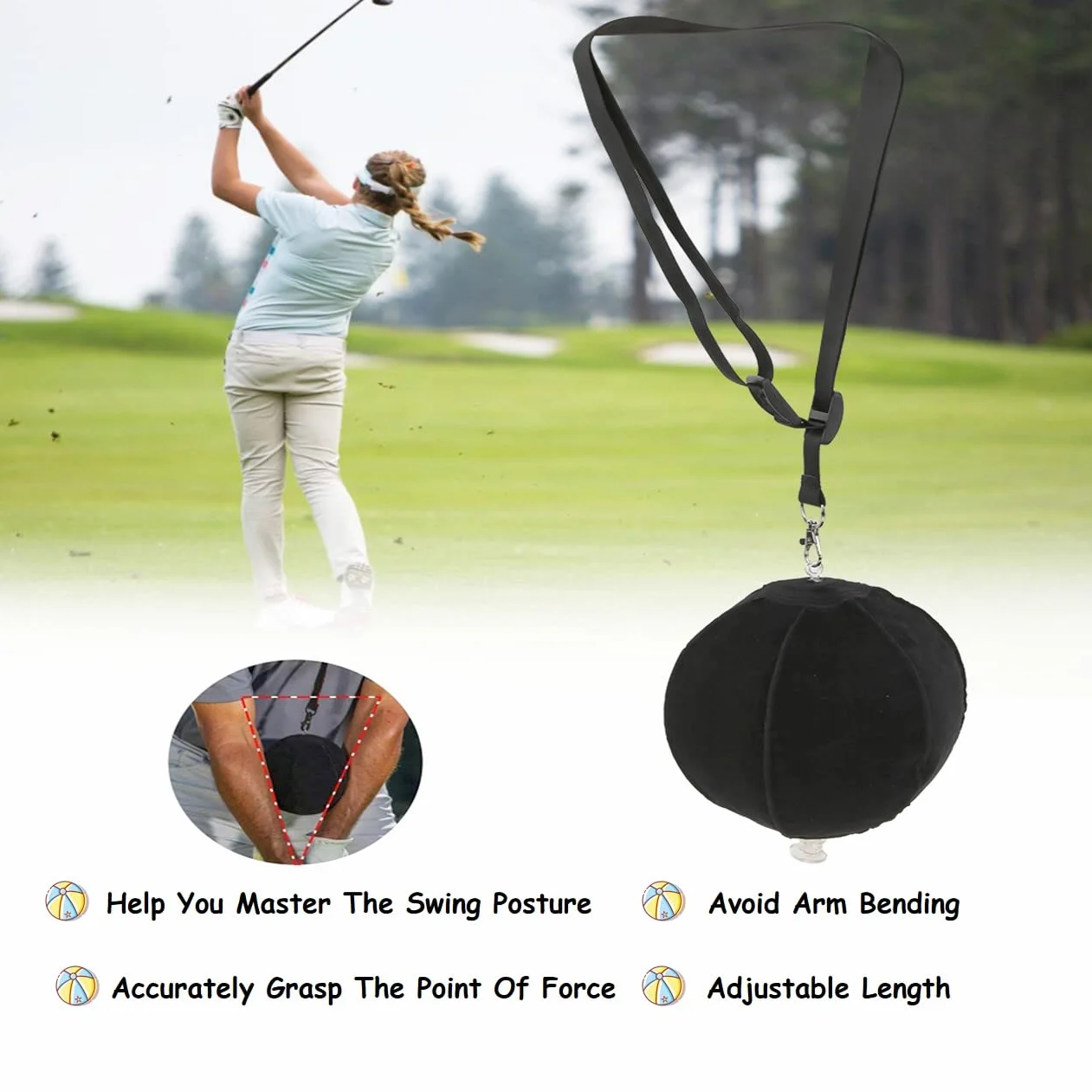 Pelota de Impacto de Golf, Entrenador Inteligente, Ayuda para Práctica de Swing y Corrección de Postura