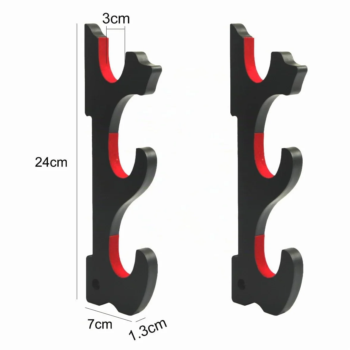 Soporte de pared para Katana de 3 niveles, madera, Marrón