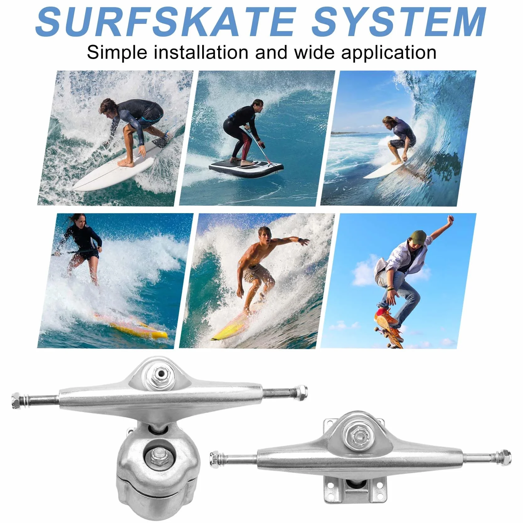 BruCke Surfskate Eje para S6 Rojo - Adapter Plata Junta Set