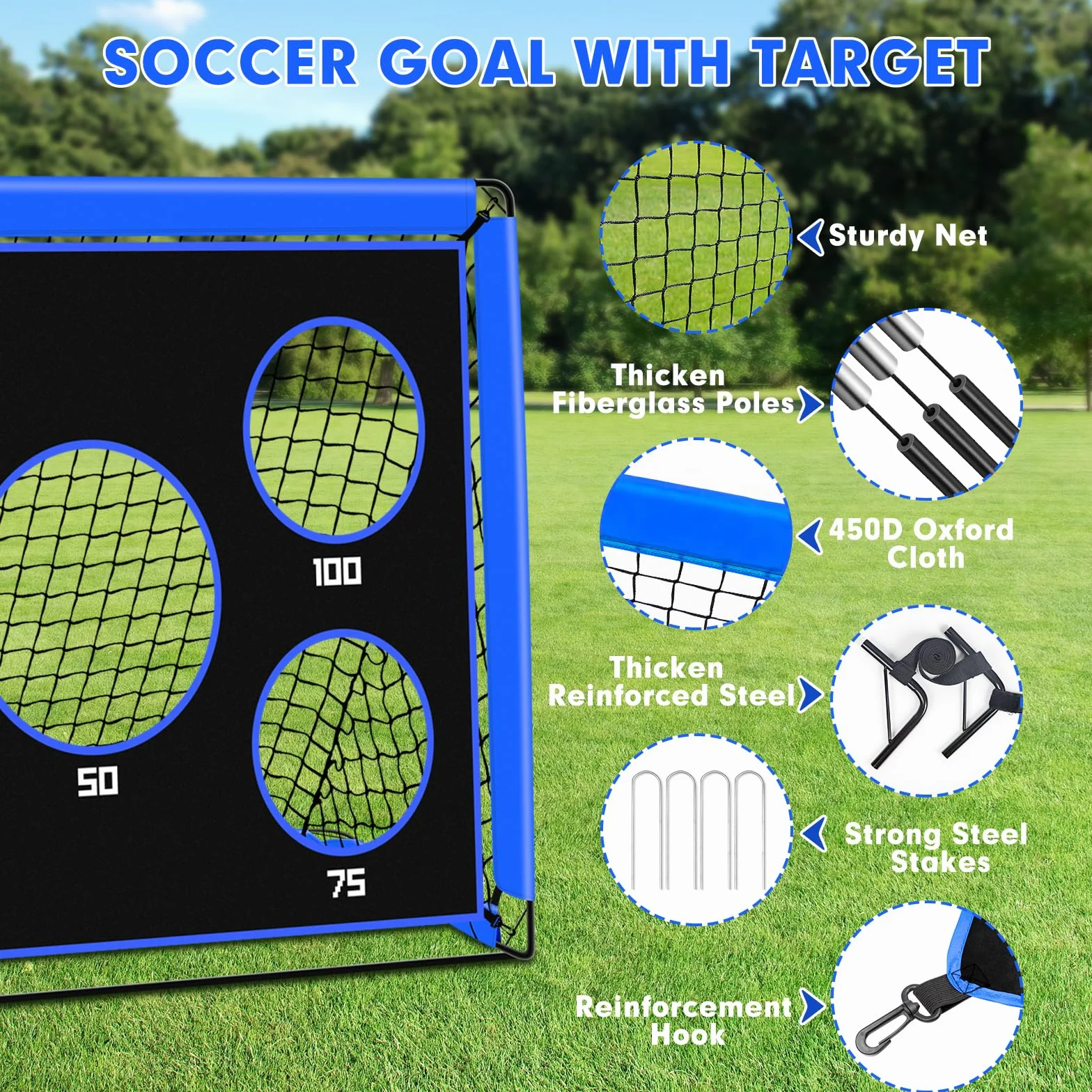 Portería de Fútbol 2 en 1 Pop Up para Niños con Bolsa de Transporte, Entrenamiento de Fútbol Interior y Exterior