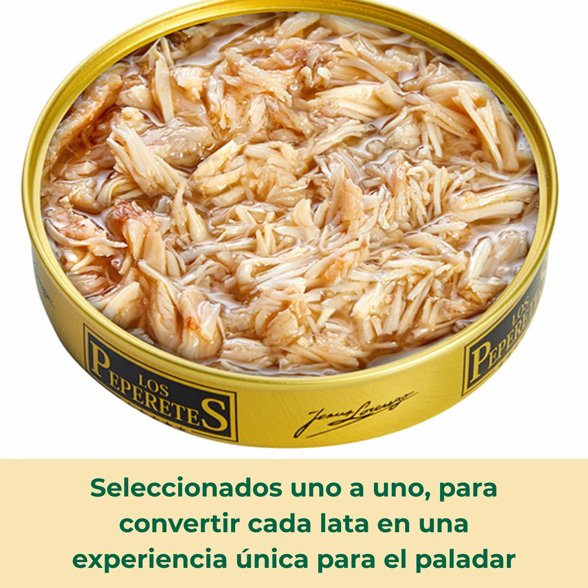 LOS PEPERETES Cangrejo al Natural Buey de Mar 120 g | Marisco Gallego Gourmet | Carne de Cangrejo del Atlántico | Conserva Artesanal y Natural | Sabor Tradicional del Mar de Galicia