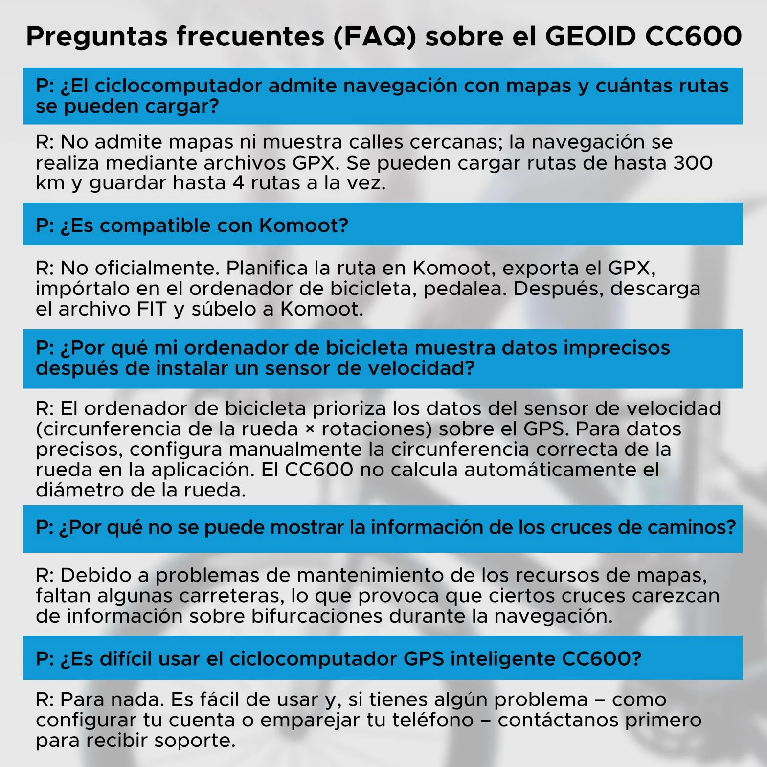 GEOID CC600 Ciclocomputador Bicicleta GPS, Pantalla a Color 2,4", Resistente al Agua, Navegación, Entrenamiento, WiFi Bluetooth Ant+