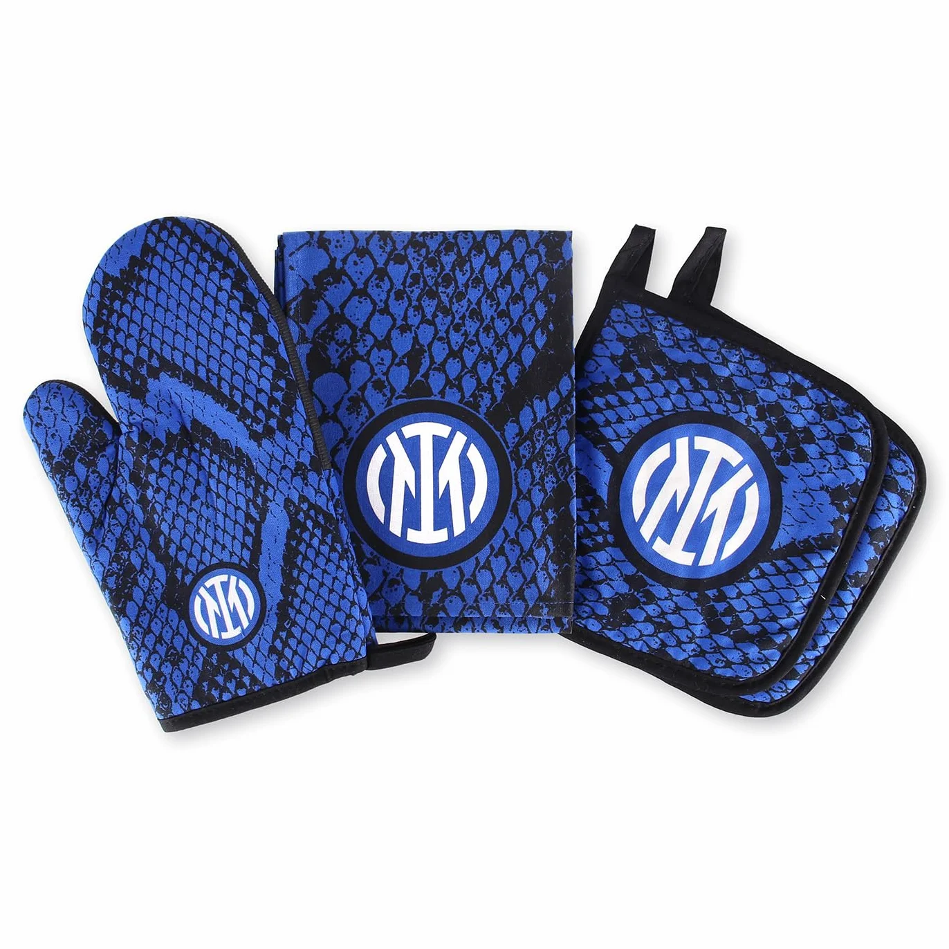 Inter Juego de Cocina Textil Oficial Nerazzurri Guante Horno Agarradora