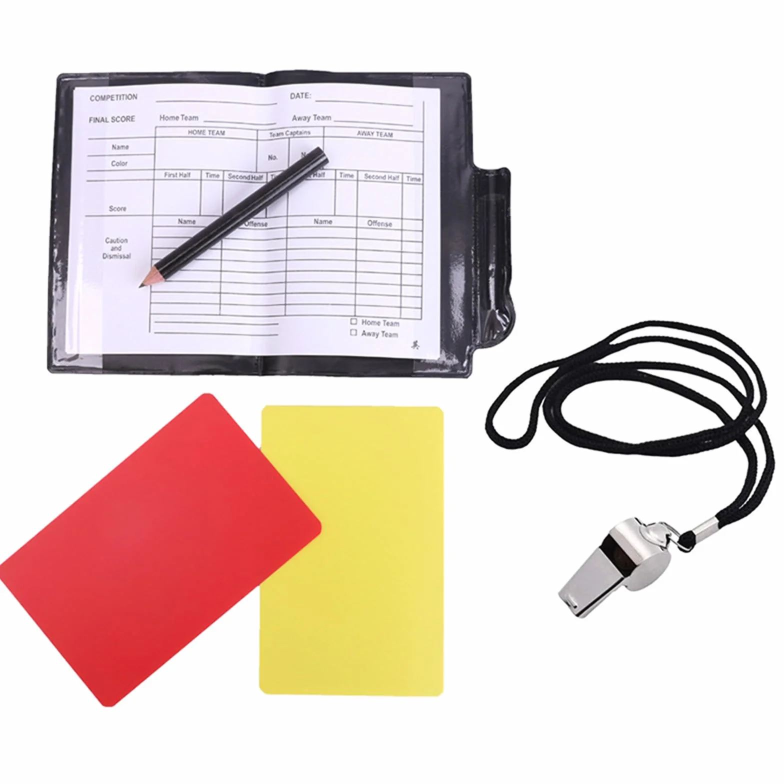 Juego de tarjetas de árbitro de fútbol y voleibol - Tarjetas rojas y amarillas