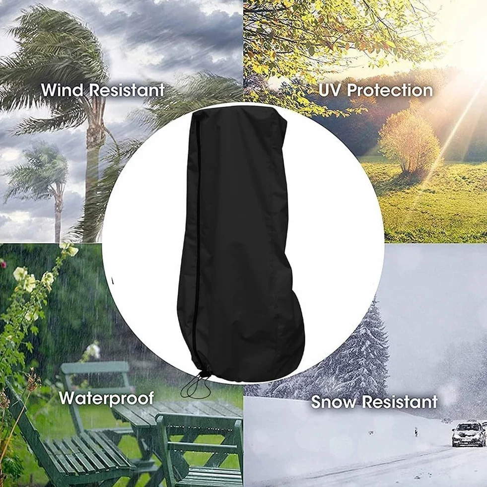 Funda impermeable para saco de boxeo, nailon, negro, 176 x 76 cm