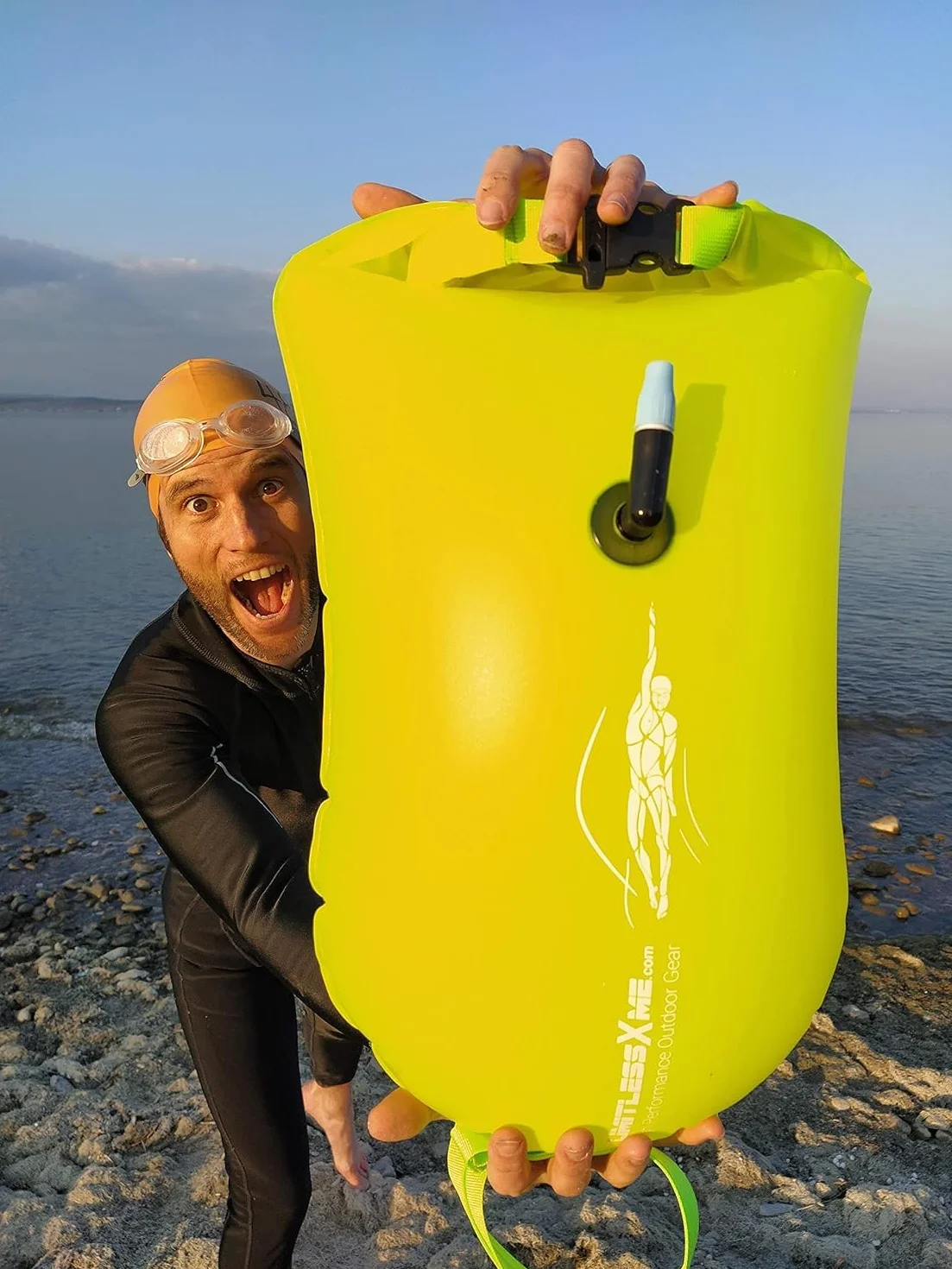 Boya de Natación Inflable Amarilla