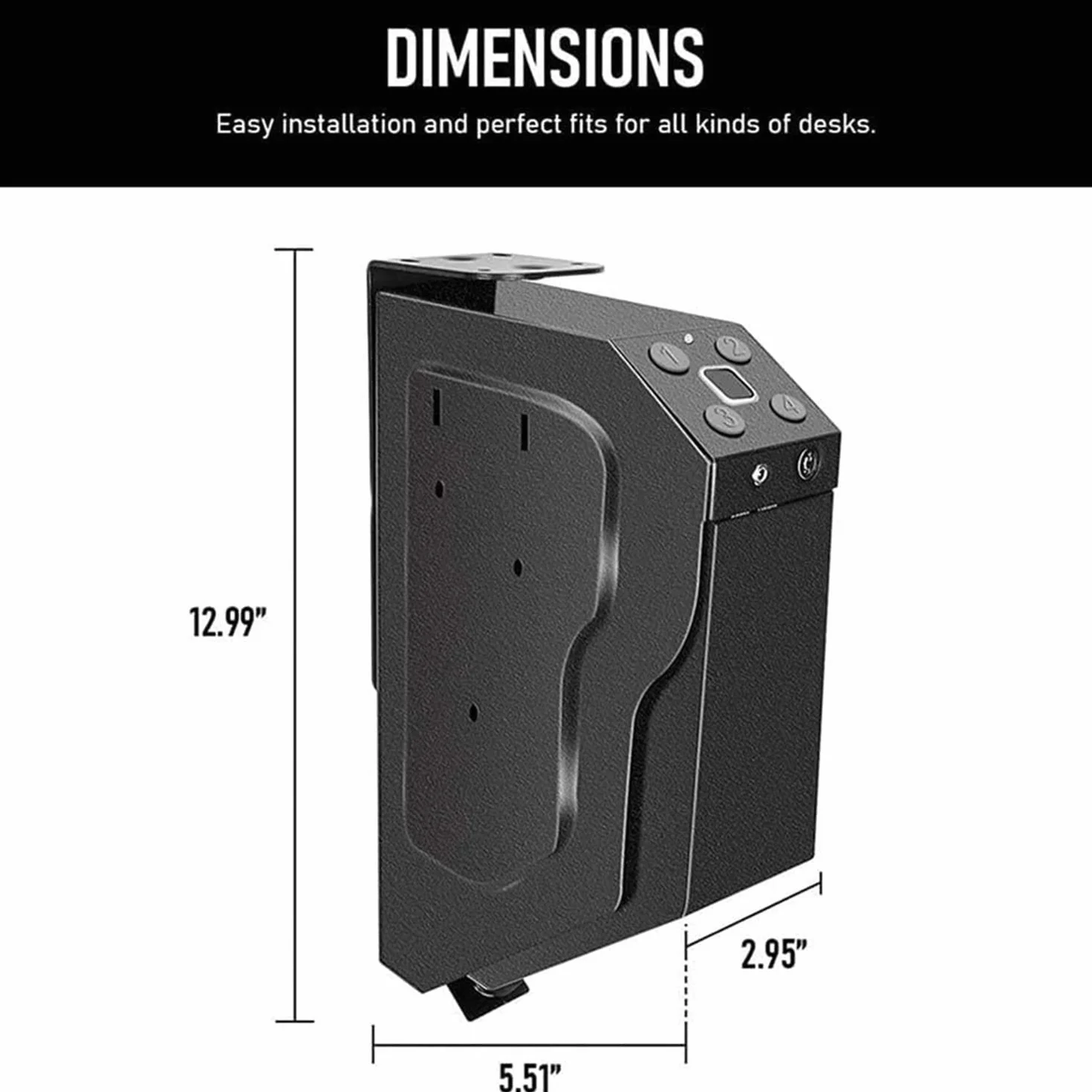 Caja fuerte electrónica para pistola con huella dactilar, teclado digital y llave de repuesto