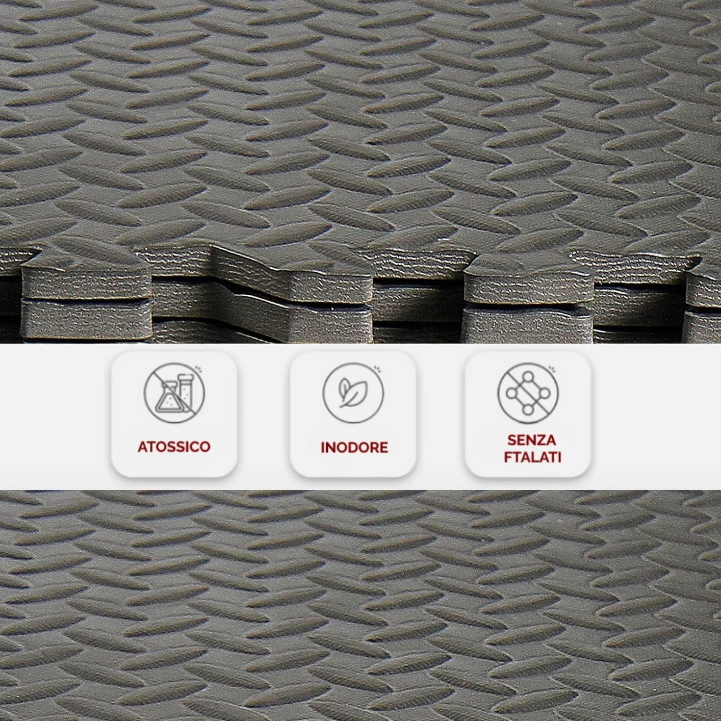 Alfombra de goma para fitness antideslizante 60 x 60 cm con enganche tatami