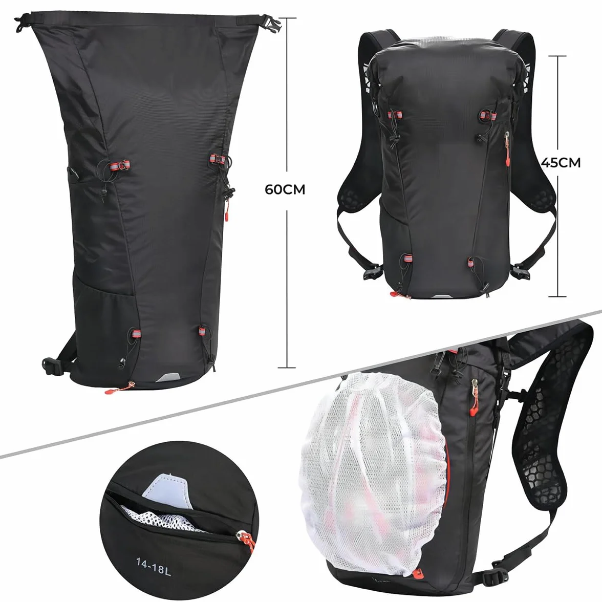 Mochila de hidratación impermeable ligera para senderismo correr ciclismo