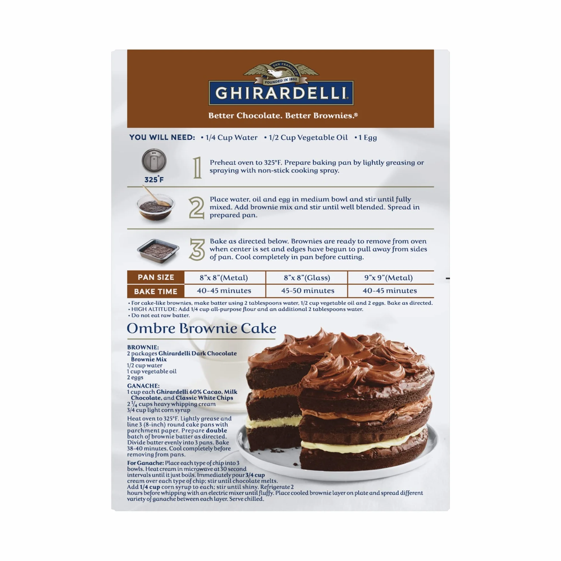 Ghirardelli Dark Chocolate Brownie Mix, 20-Ounce Boxes (Pack of 4)
