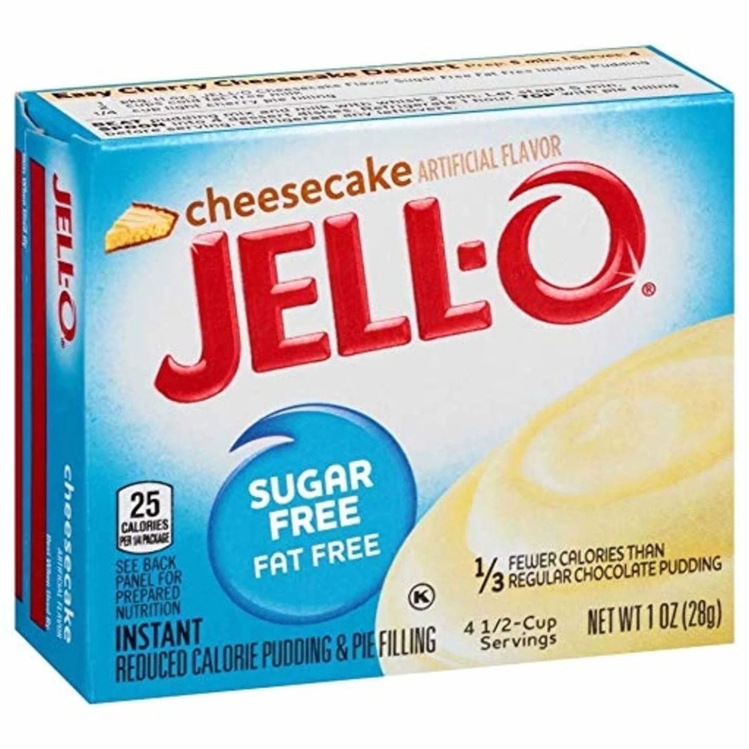 Jell-O Sugar-Free Instant Pudding and Pie Filling, Cheesecake, 1-Ounce Boxes (Pack of 6)
