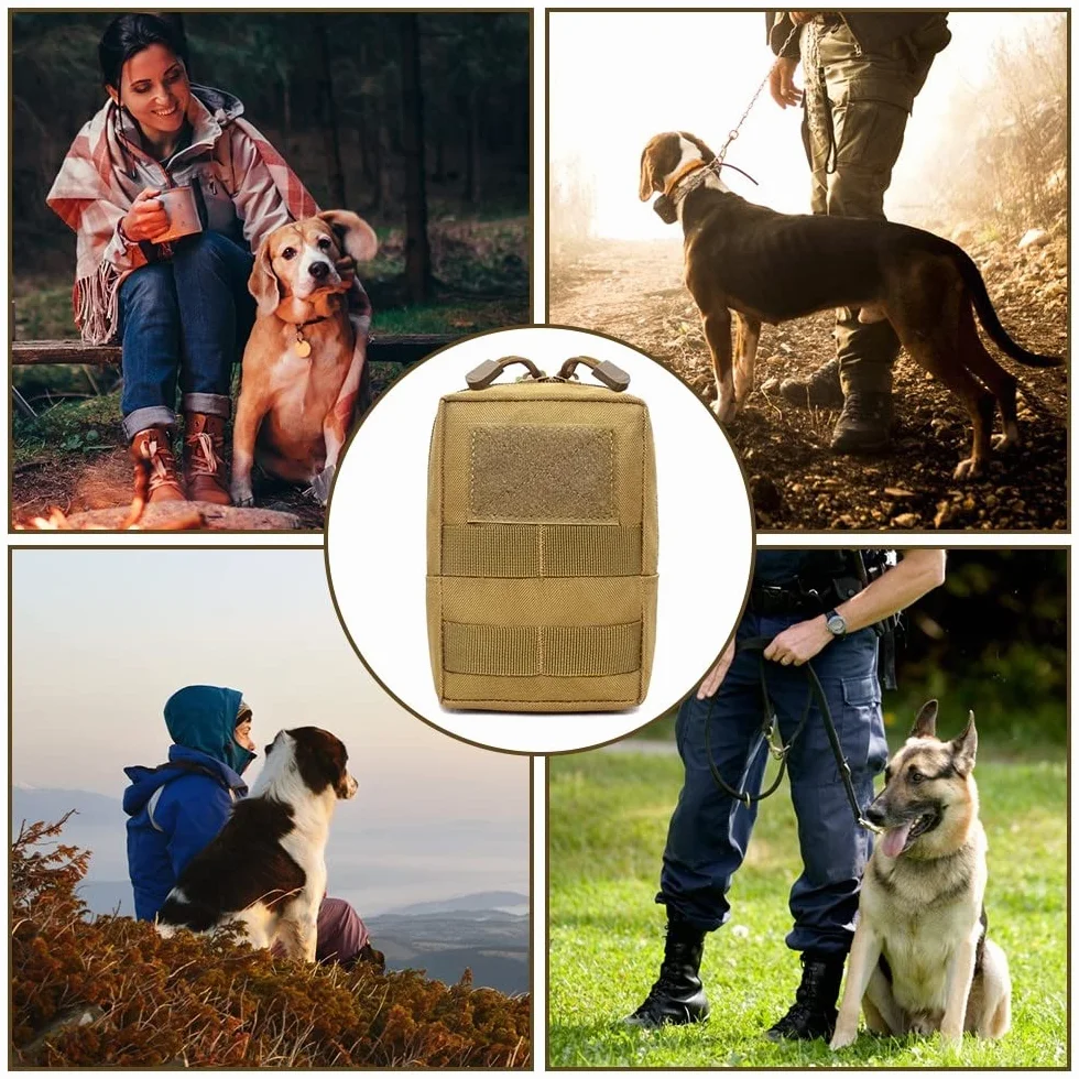 Bolsa táctica lateral para perro, nailon 1000D Molle, arnés táctico