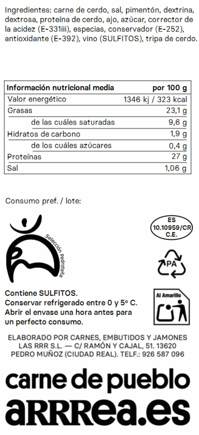 Chorizos Caseros Arrrea 2 x 500 g