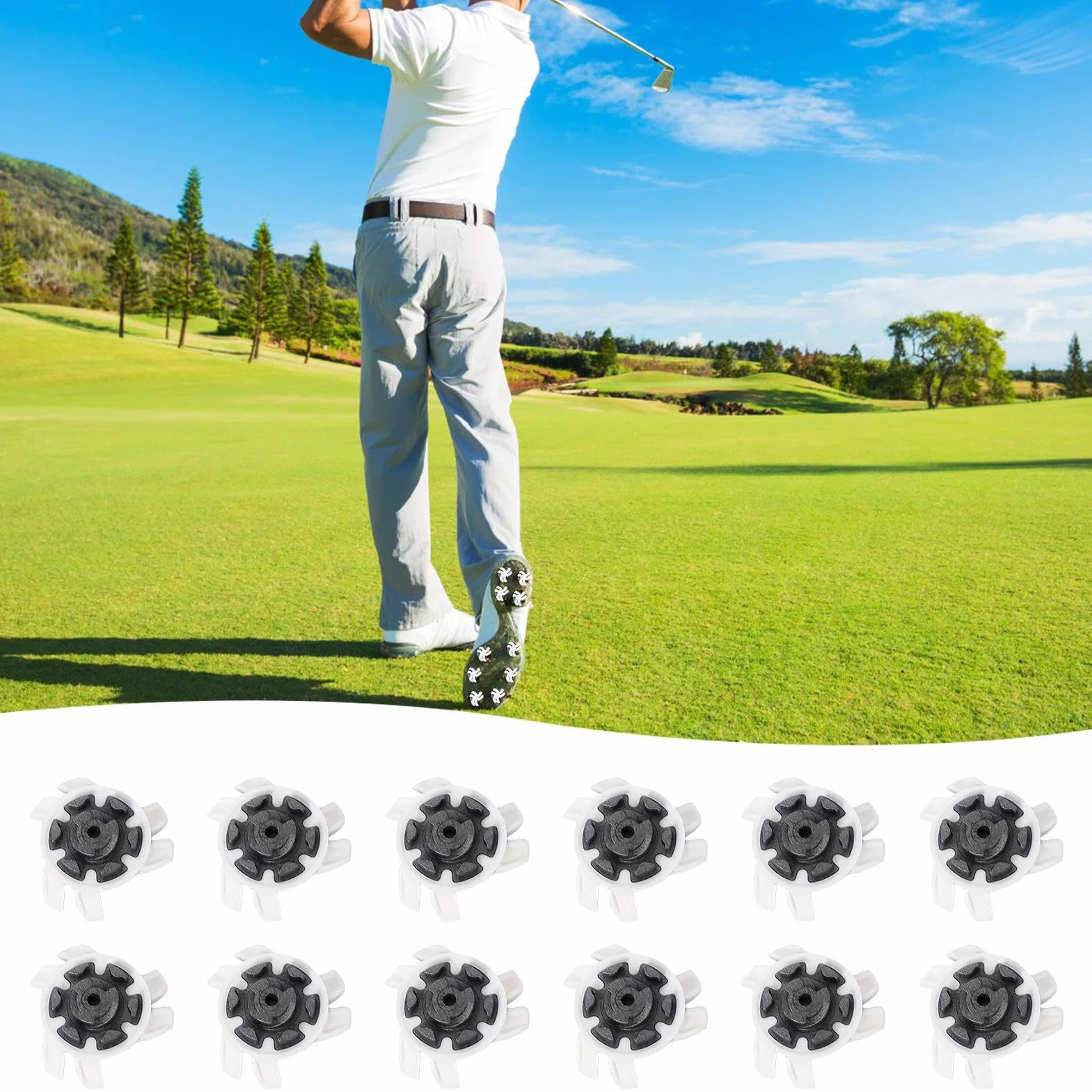 Clavos para zapatos de golf, Reemplazos de clavos antideslizantes, Tacos prácticos para canchas
