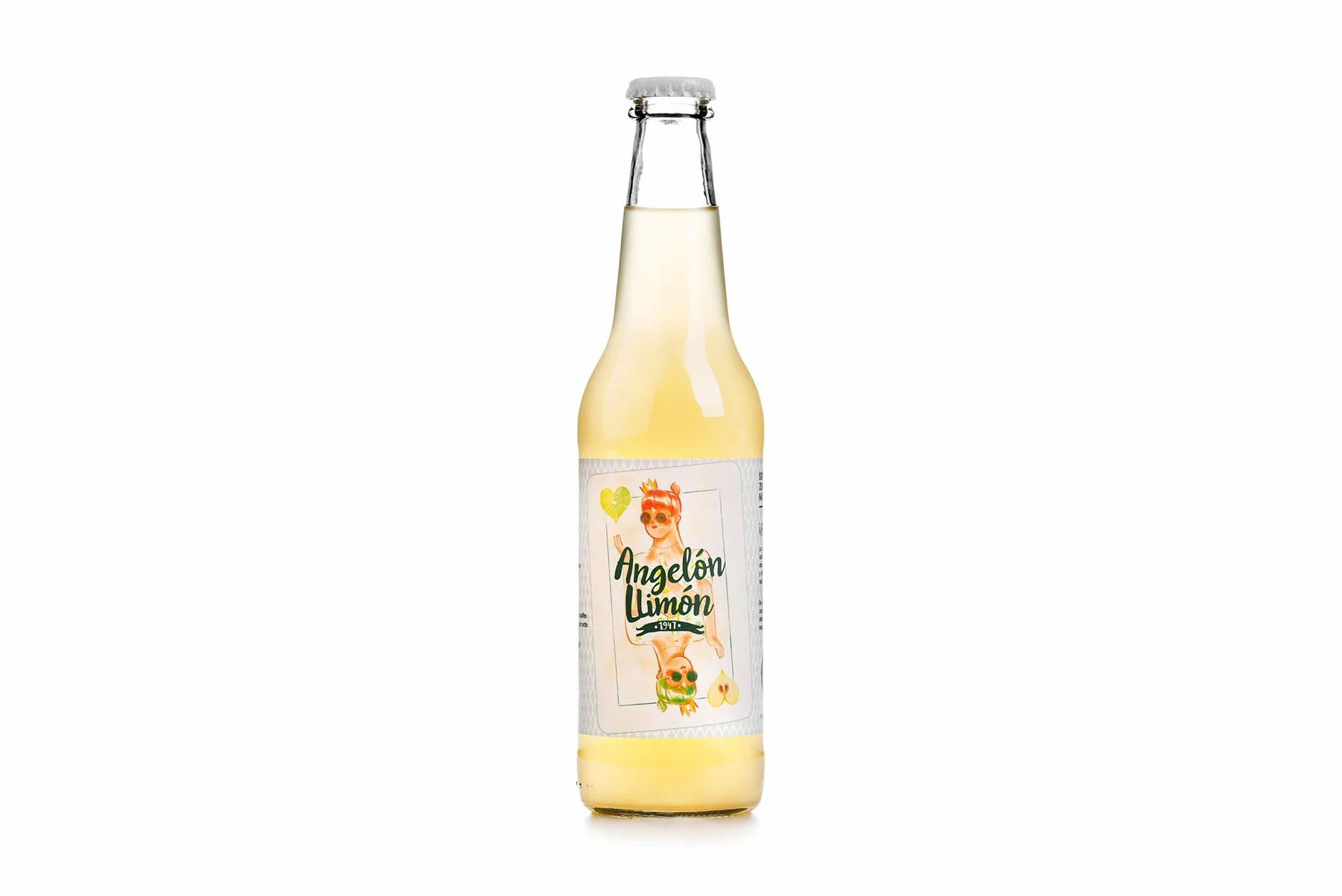 Viuda de Angelón Angelón Llimón Sidra Natural con Zumo de Limón, Lima y Naranja - Refrescante - Caja de 12 Botellas de 33 cl