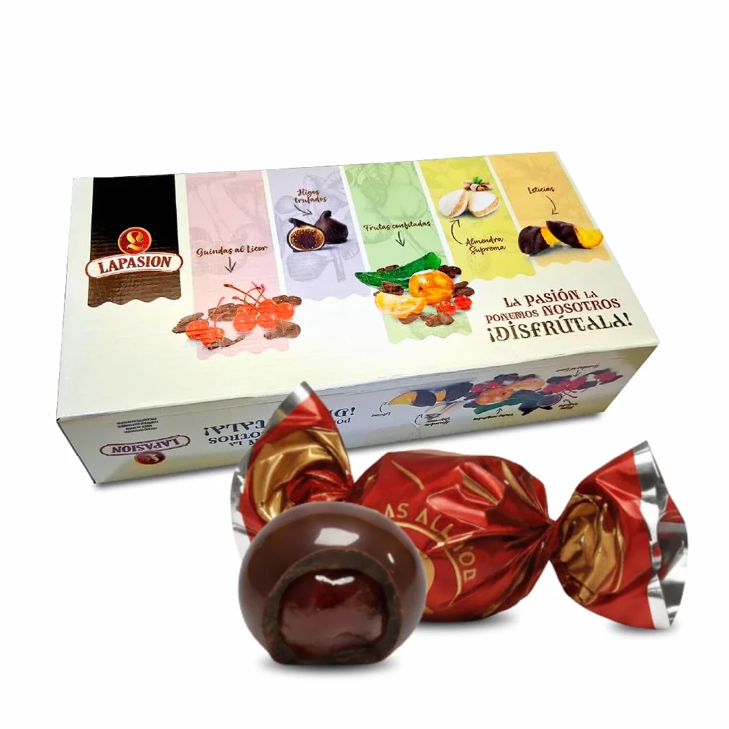 LAPASION - Guindas Al Licor Bañadas En Cobertura de chocolate | Cerezas Confitadas | Bombones De licor marrasquino | Guindillas | Chocolates Con Frutas Frescas | 2.5 Kg |